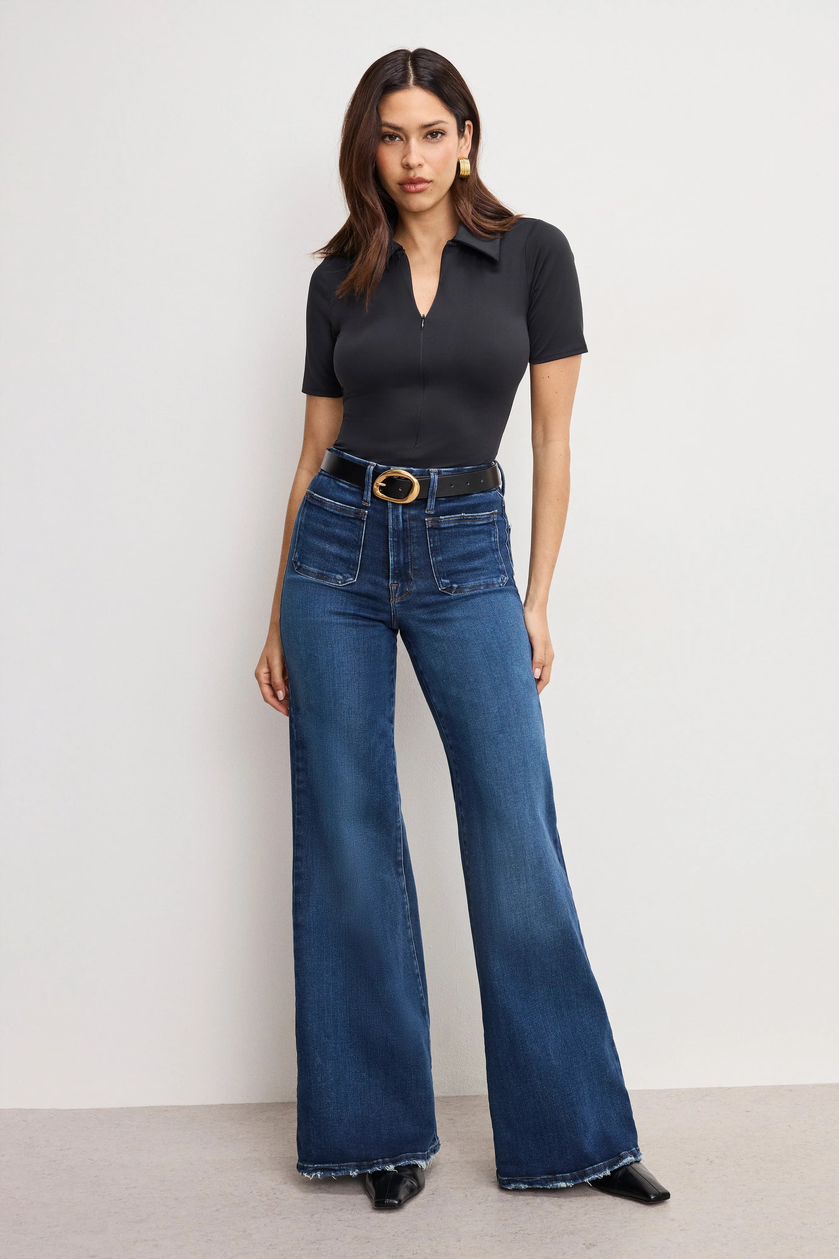 Soft Tech Good Waist Palazzo Jeans | Indigo511