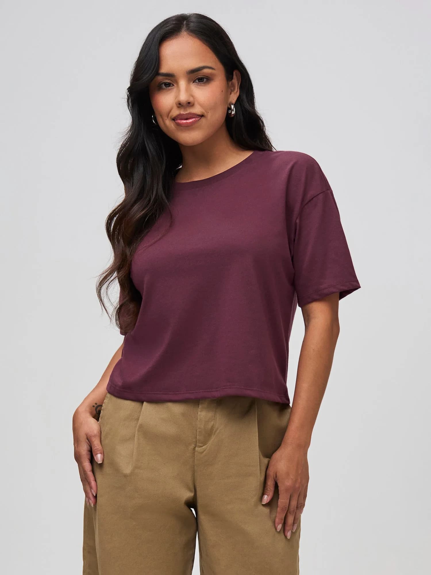 Women's Merlot Boxy Tee