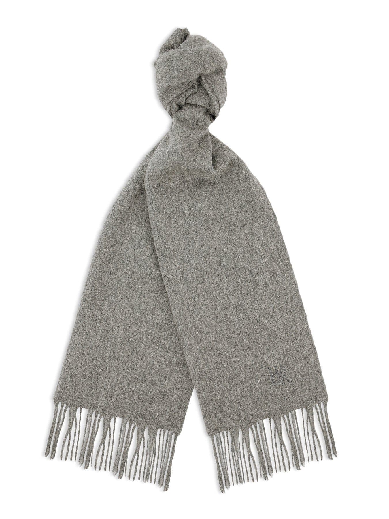 Plain Flannel Grey 100% Cashmere Scarf
