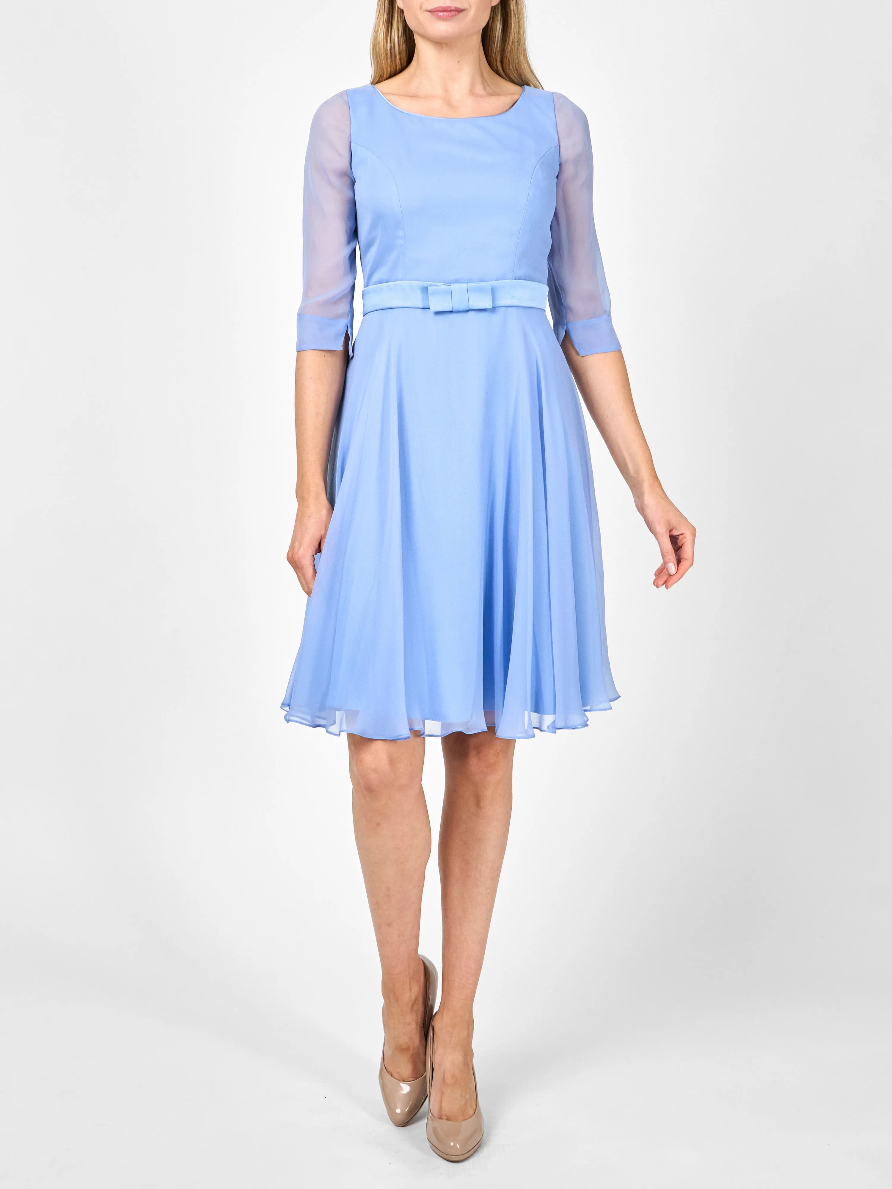 Serena Circle Dress Classic Cornflower Blue Silk Georgette
