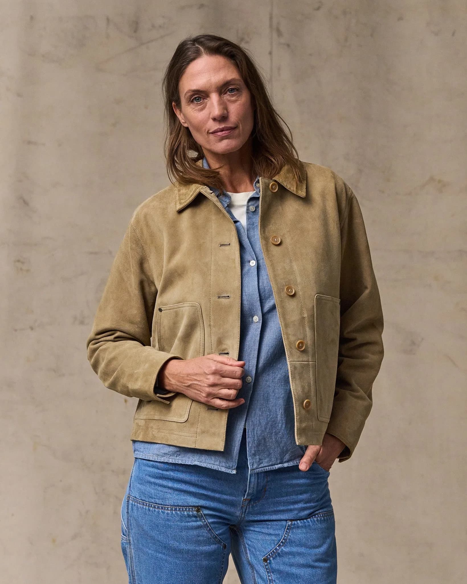 Women's Short Suede Barn Jacket