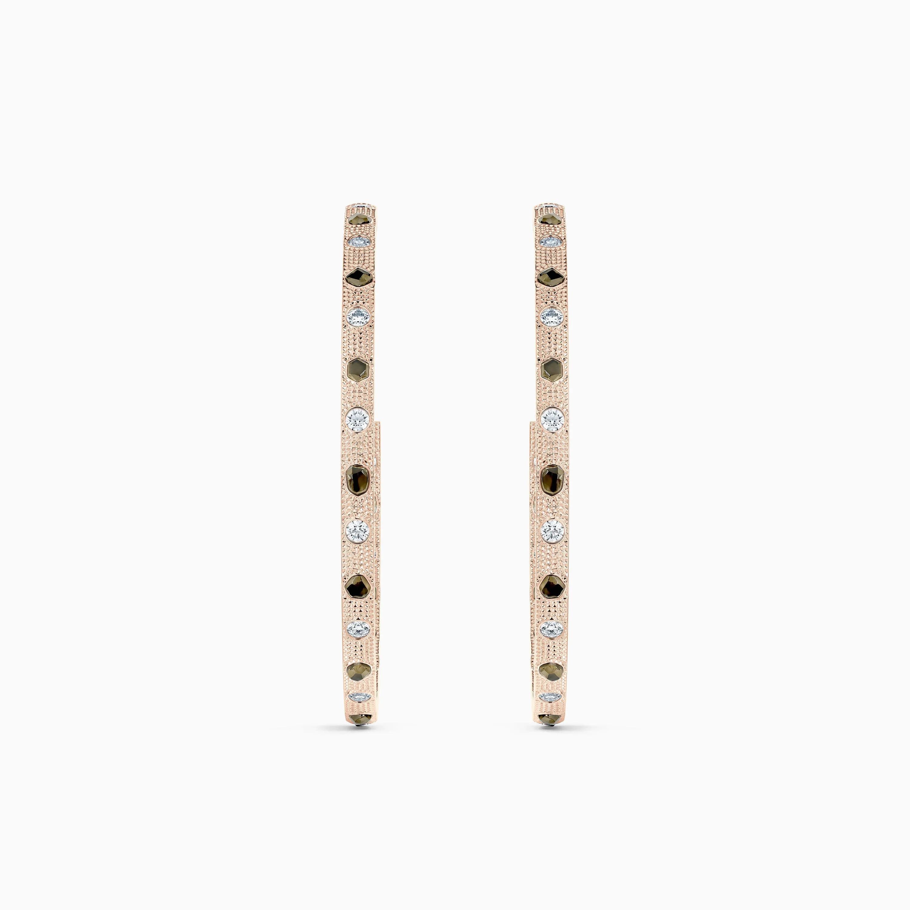 Talisman Hoop Earrings in Rose Gold