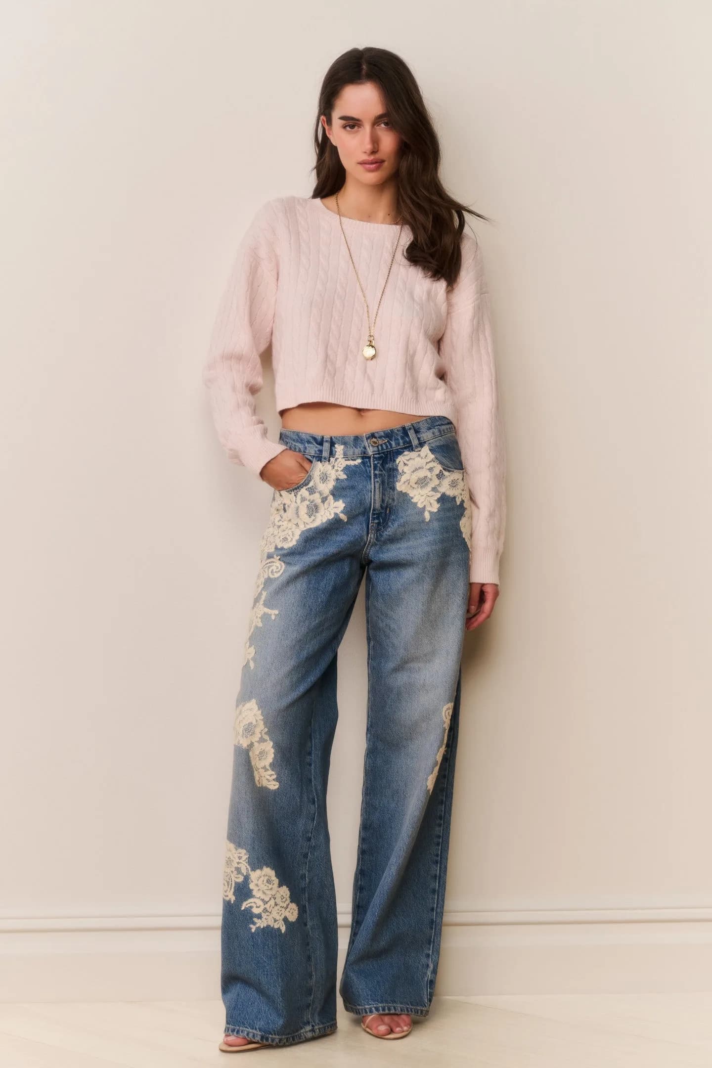 Bambie Lace Appliqué Jeans