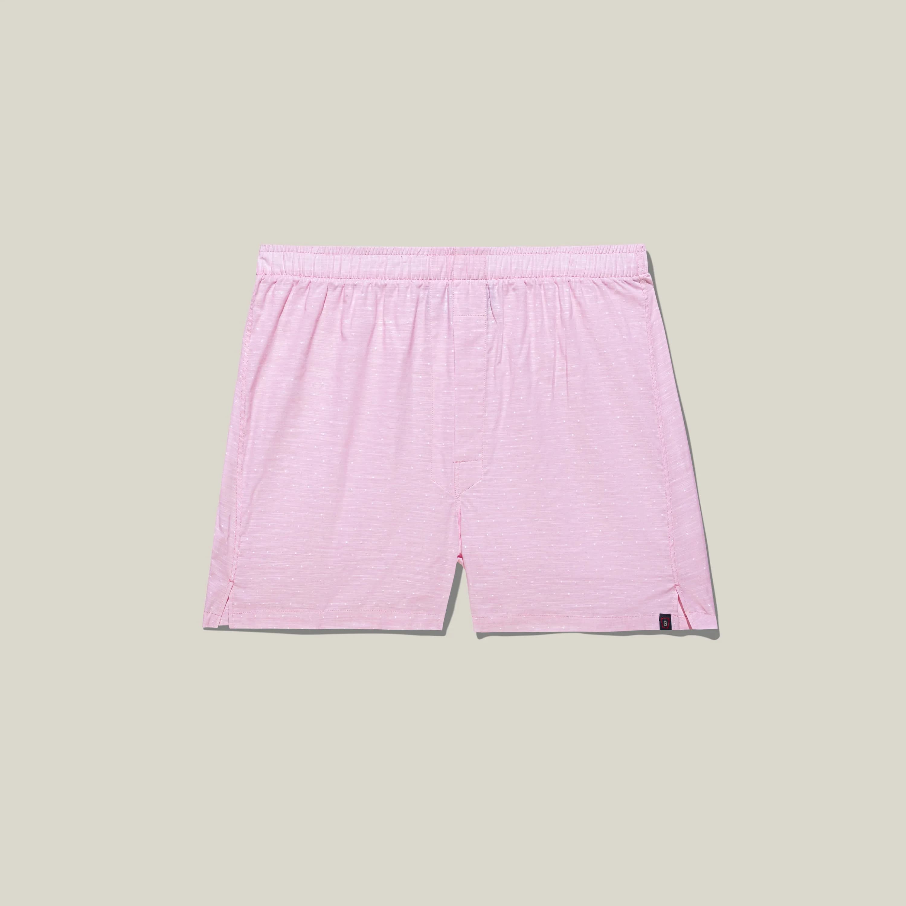 Classic Fit Boxer Pink Polka Dot Chambray