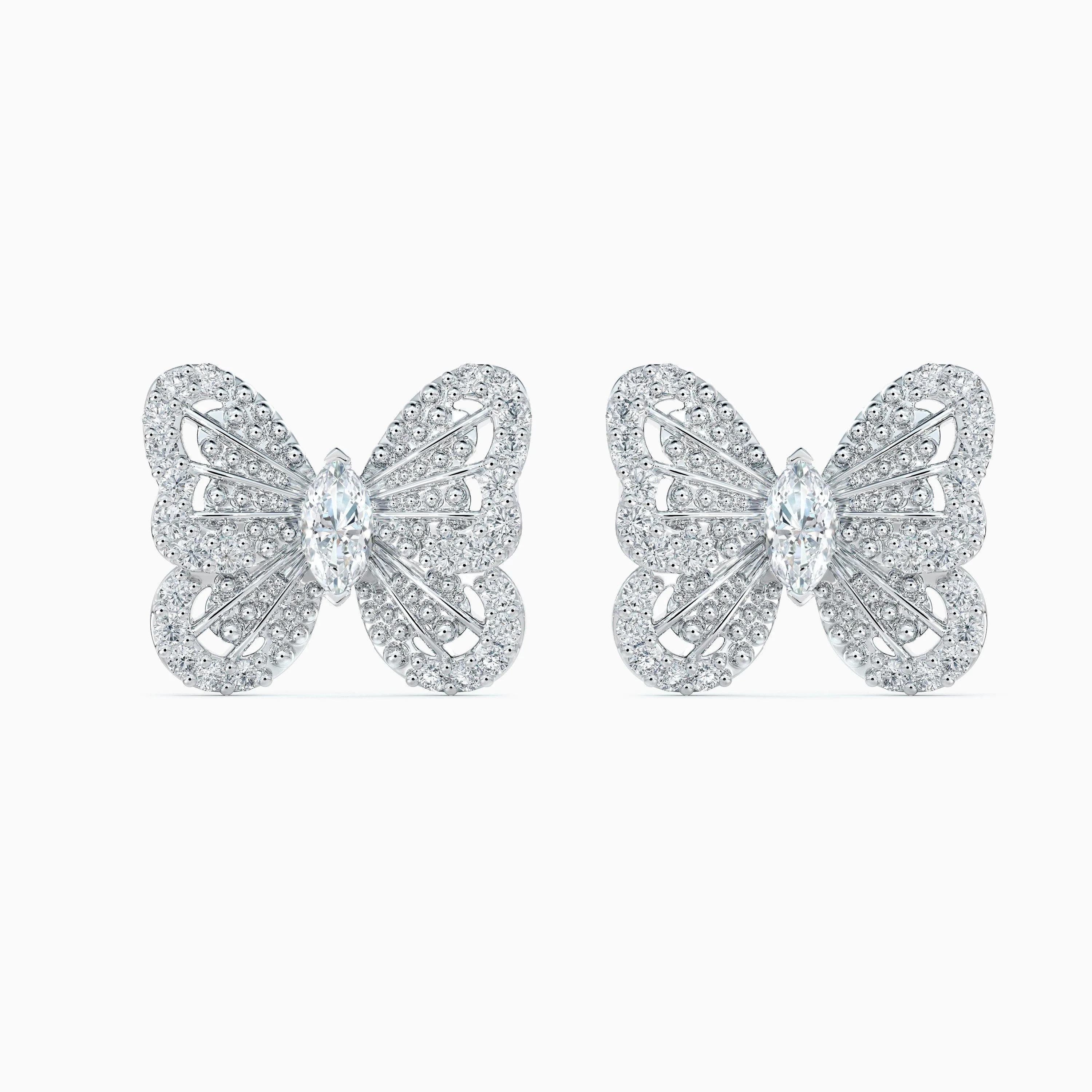 Portraits of Nature Butterfly Studs in White Gold