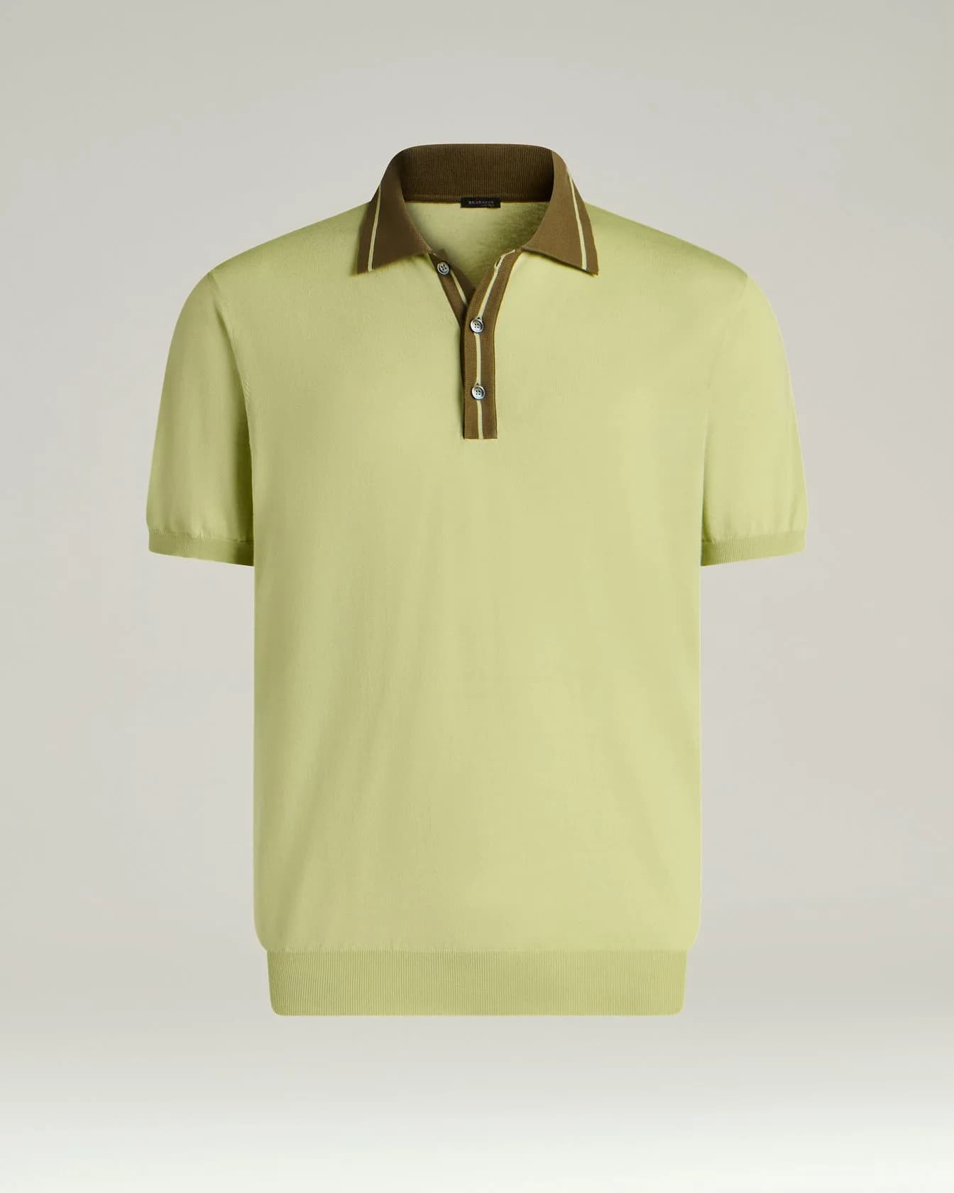 PURE COTTON POLO SHIRT WITH CONTRASTING COLLAR