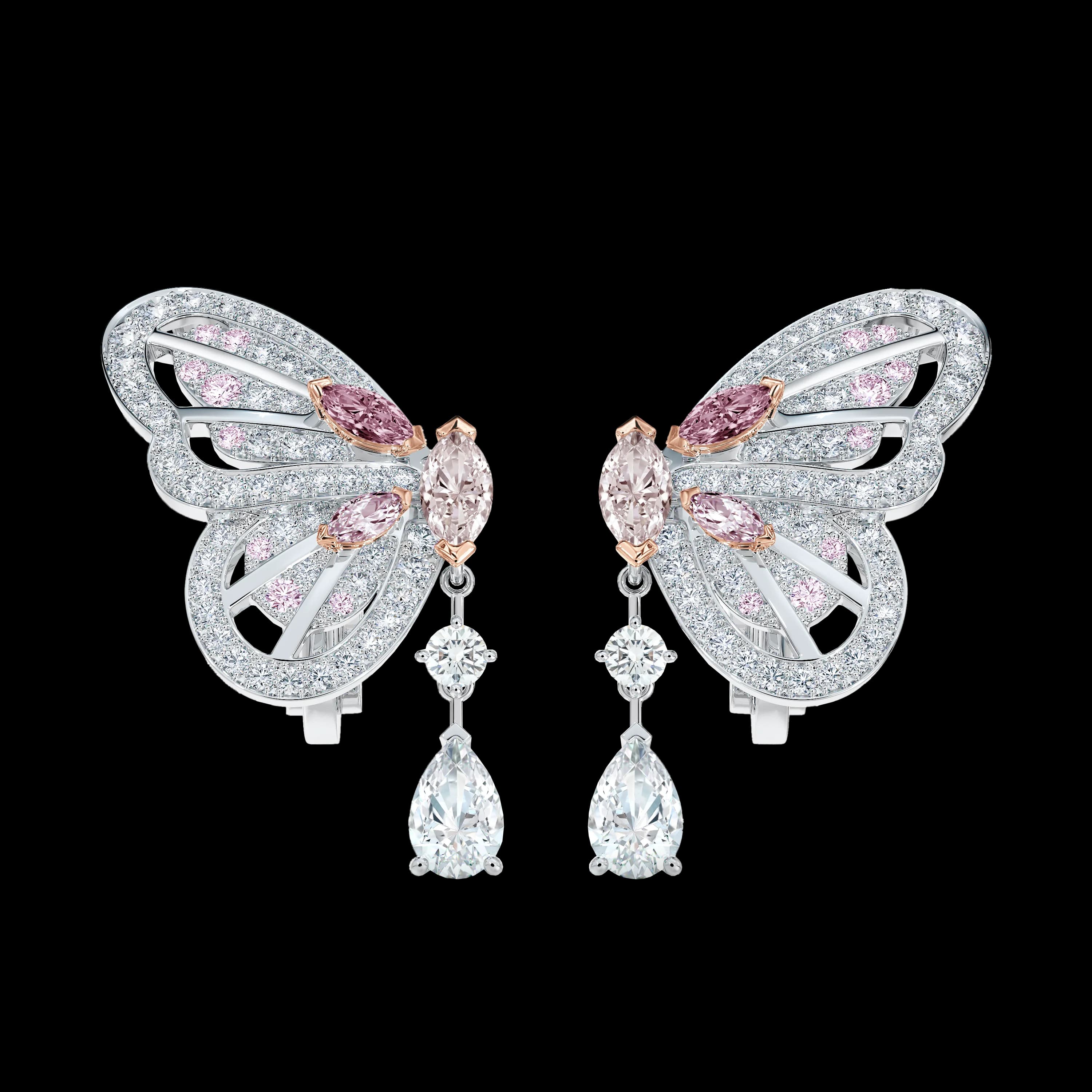 Portraits of Nature Butterfly Fancy Pink Earrings