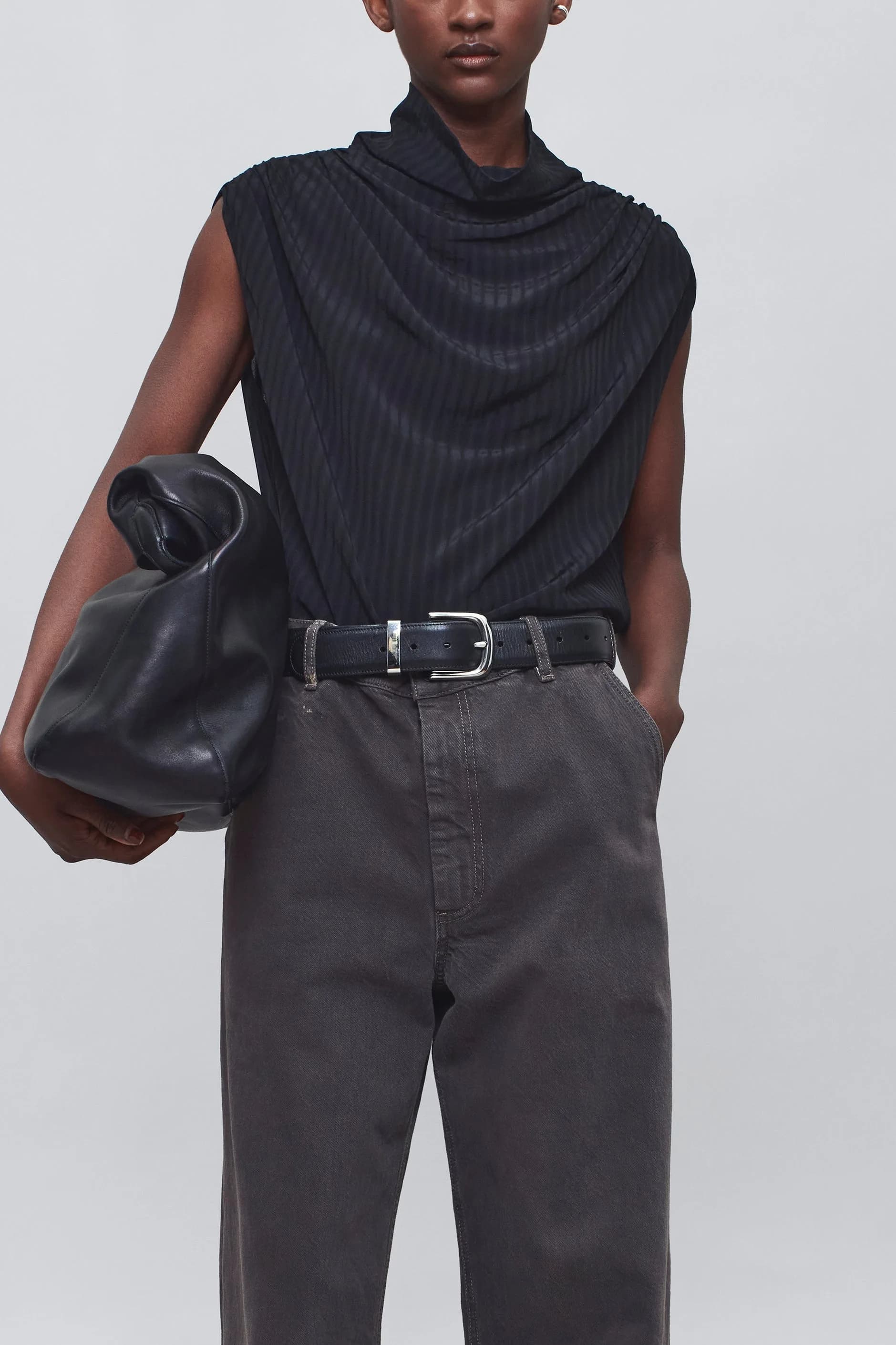 Penny Draped Top in Striped Viscose