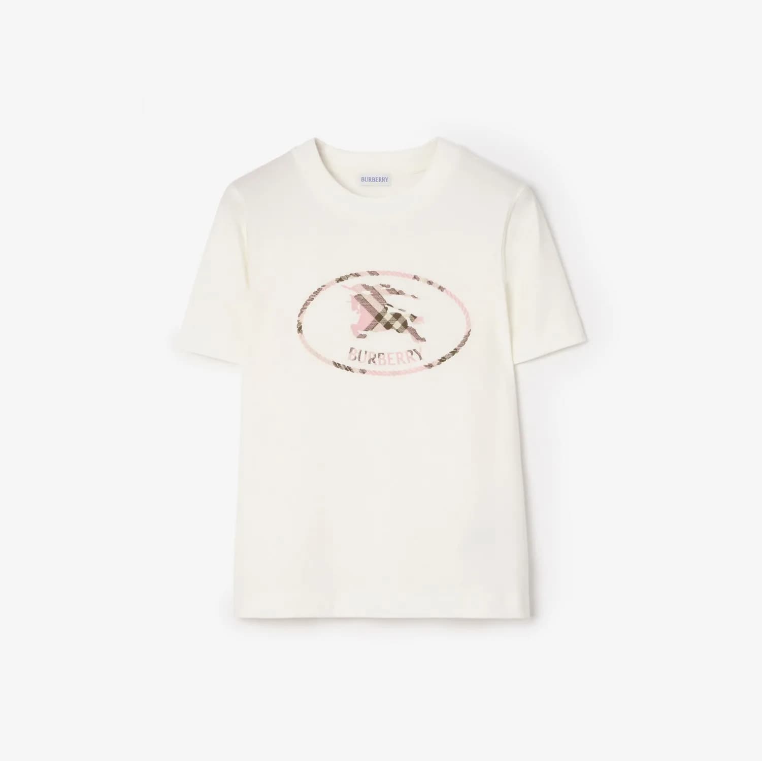 Check Knight Stamp Cotton T-shirt