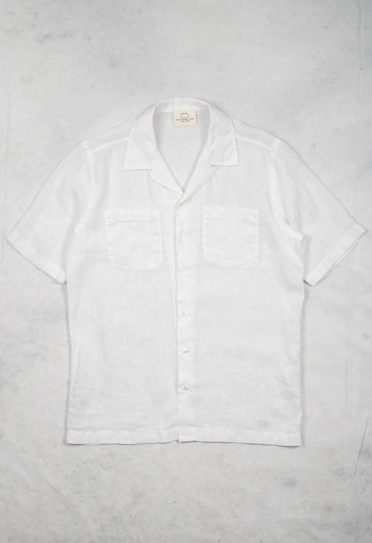 Men's Open Collar Linen Shirt