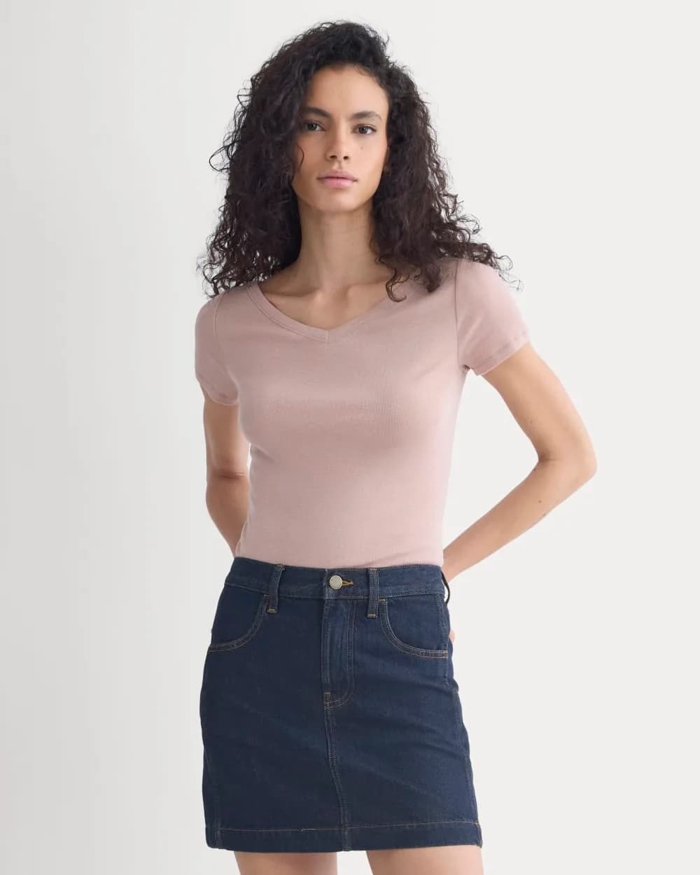 Tissue Short-Sleeve V-Neck Top