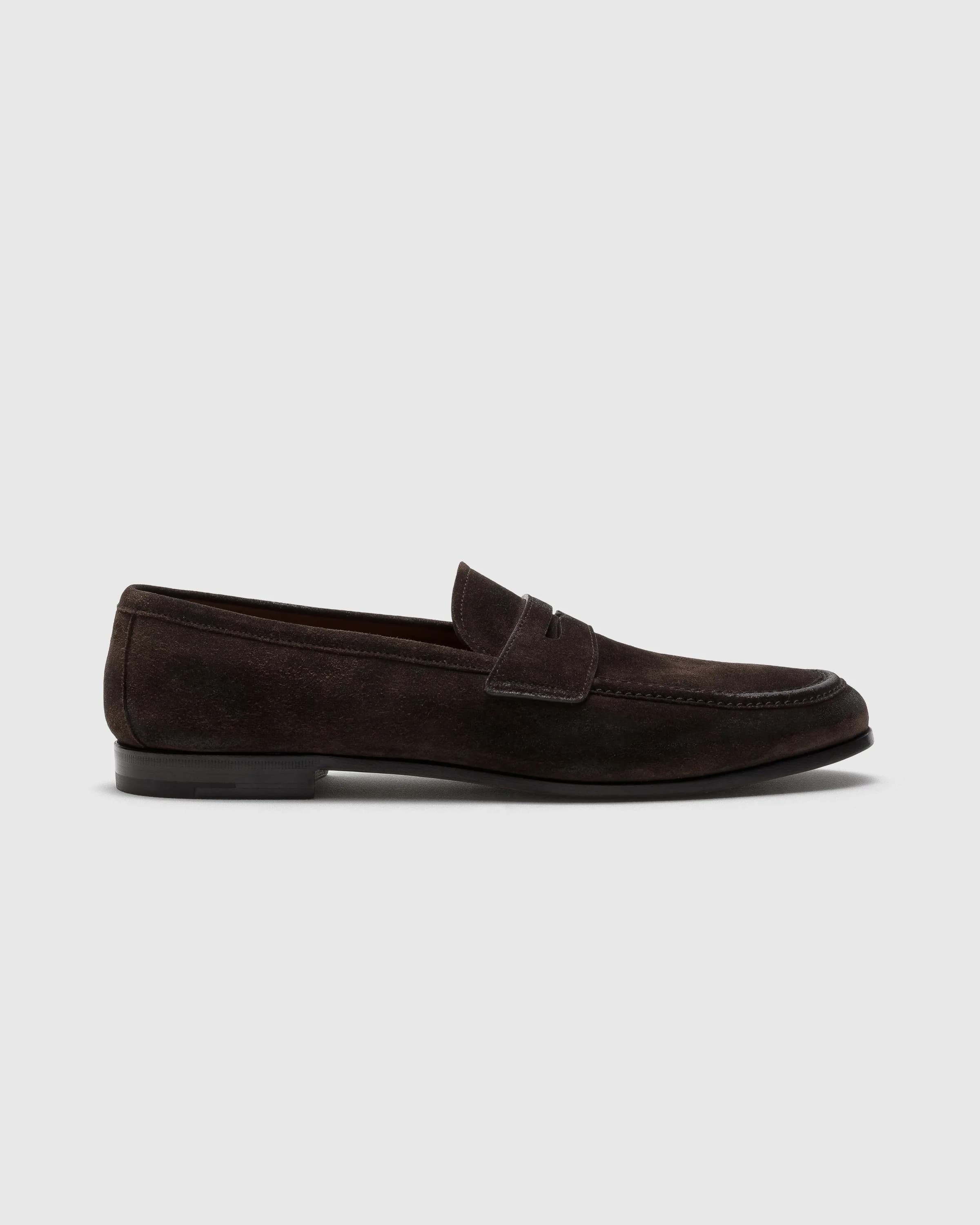 Linen and Fumé Brushed Leather Loafer