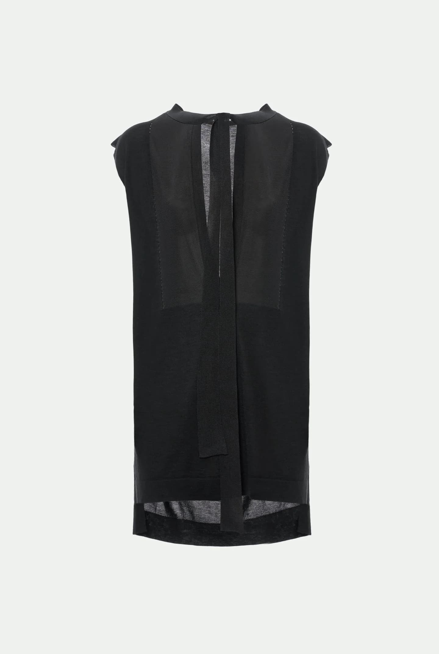 Maglia senza maniche in cashmere seta