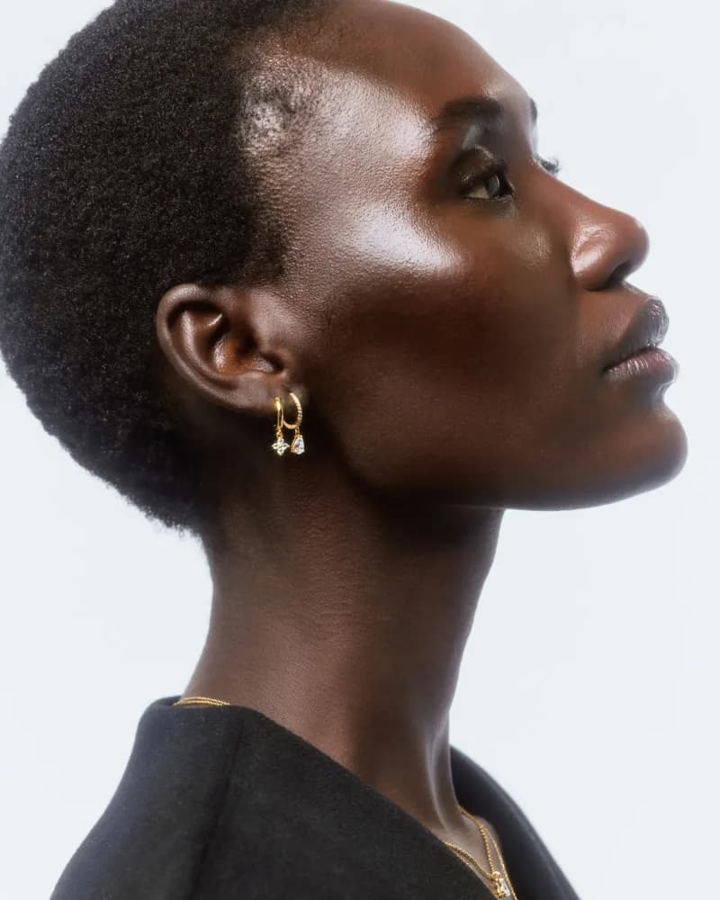 Delicate Huggie Hoops with Cubic Zirconia