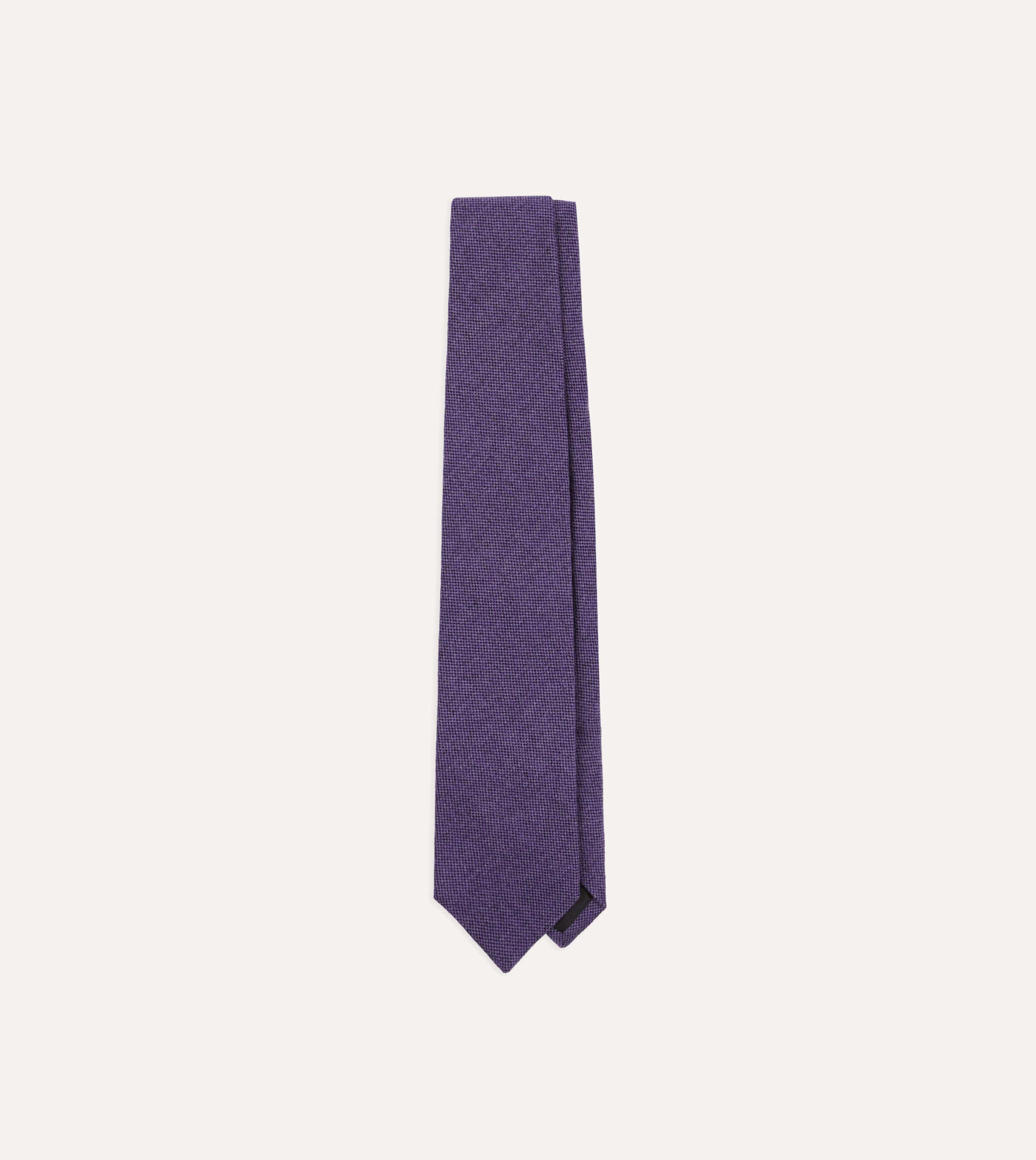 Purple Pure Cashmere Solid Tipped Tie