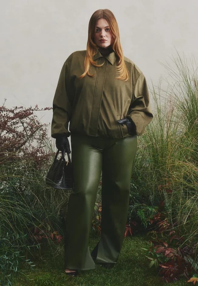 Slit Hem Faux Leather Pant