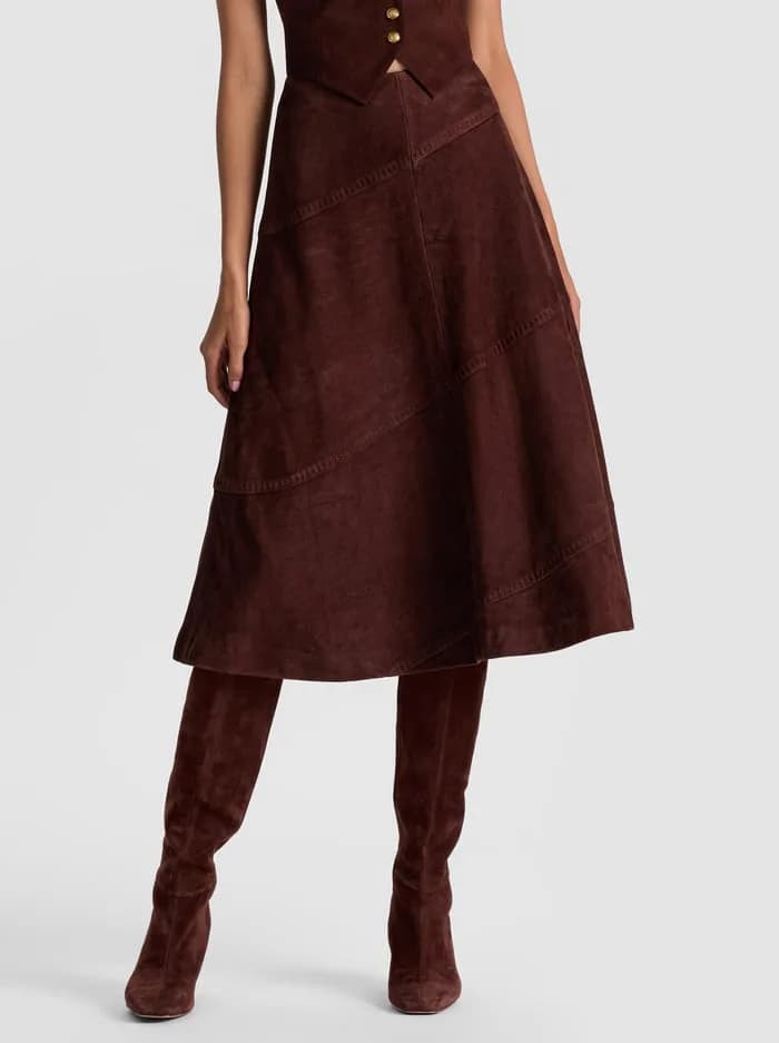SOSIE SUEDE MIDI SKIRT