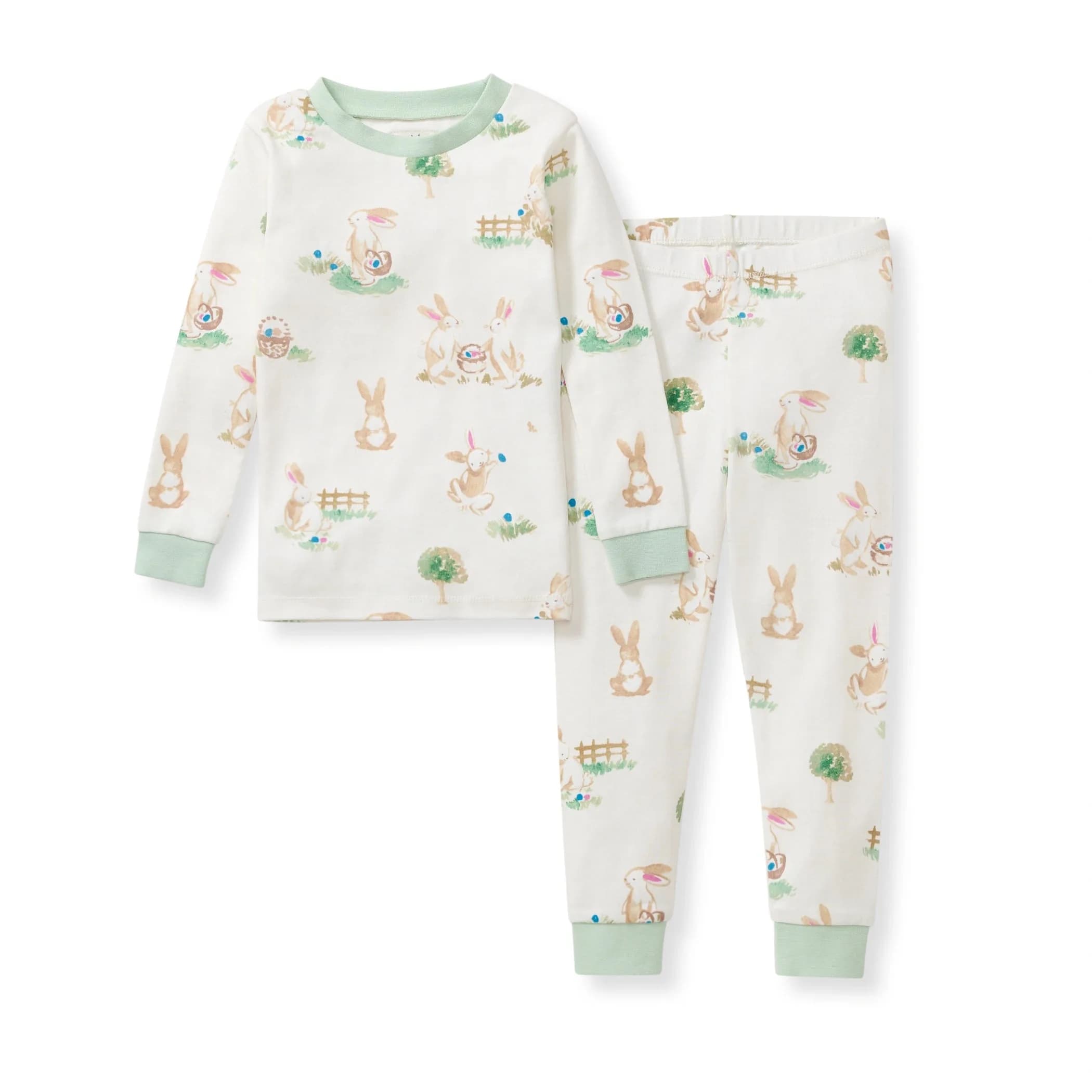 Bunny Egg Hunt Organic Cotton Two-piece Pajamas