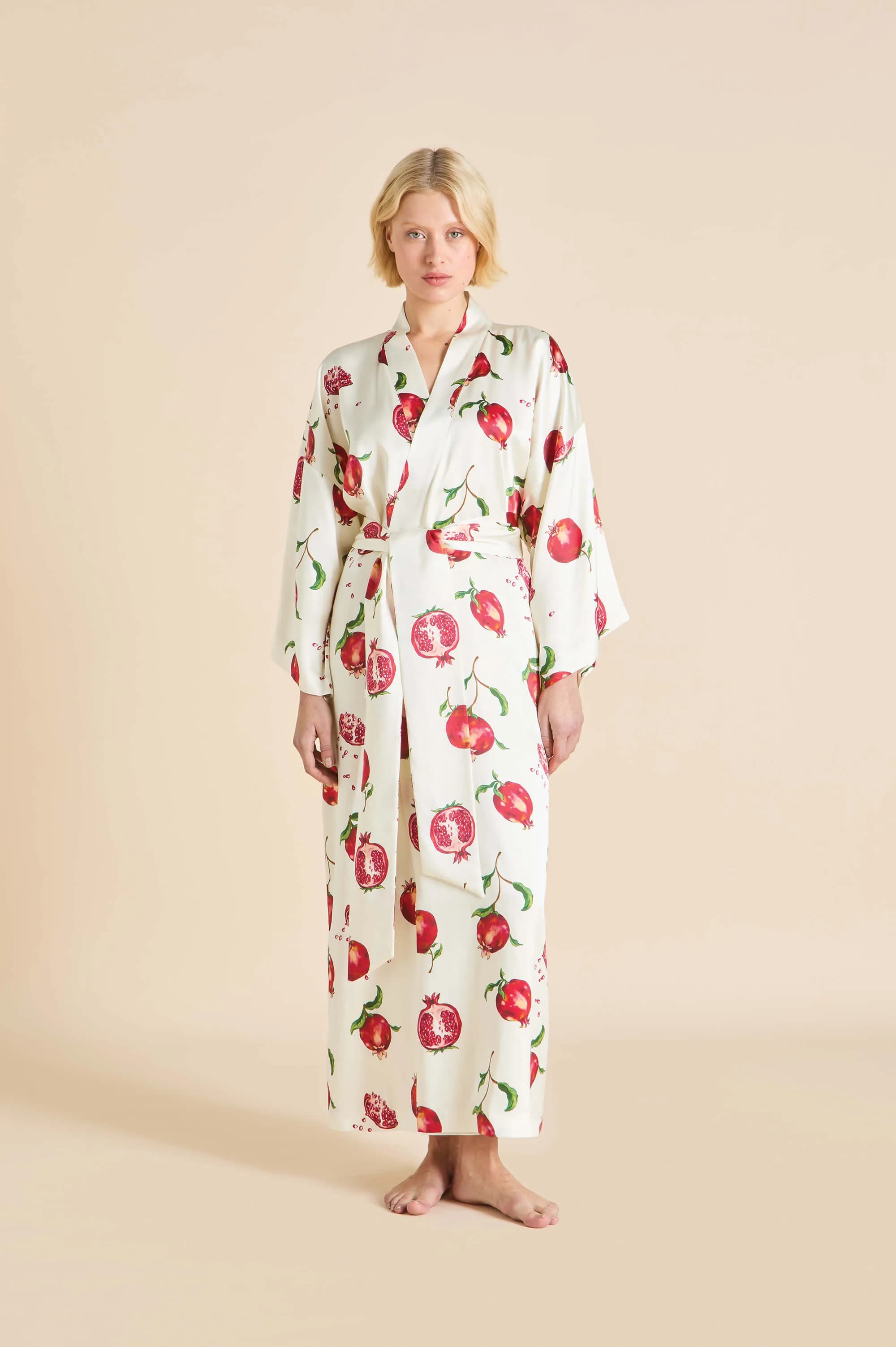 Queenie Allegra Ivory Pomegranate Robe