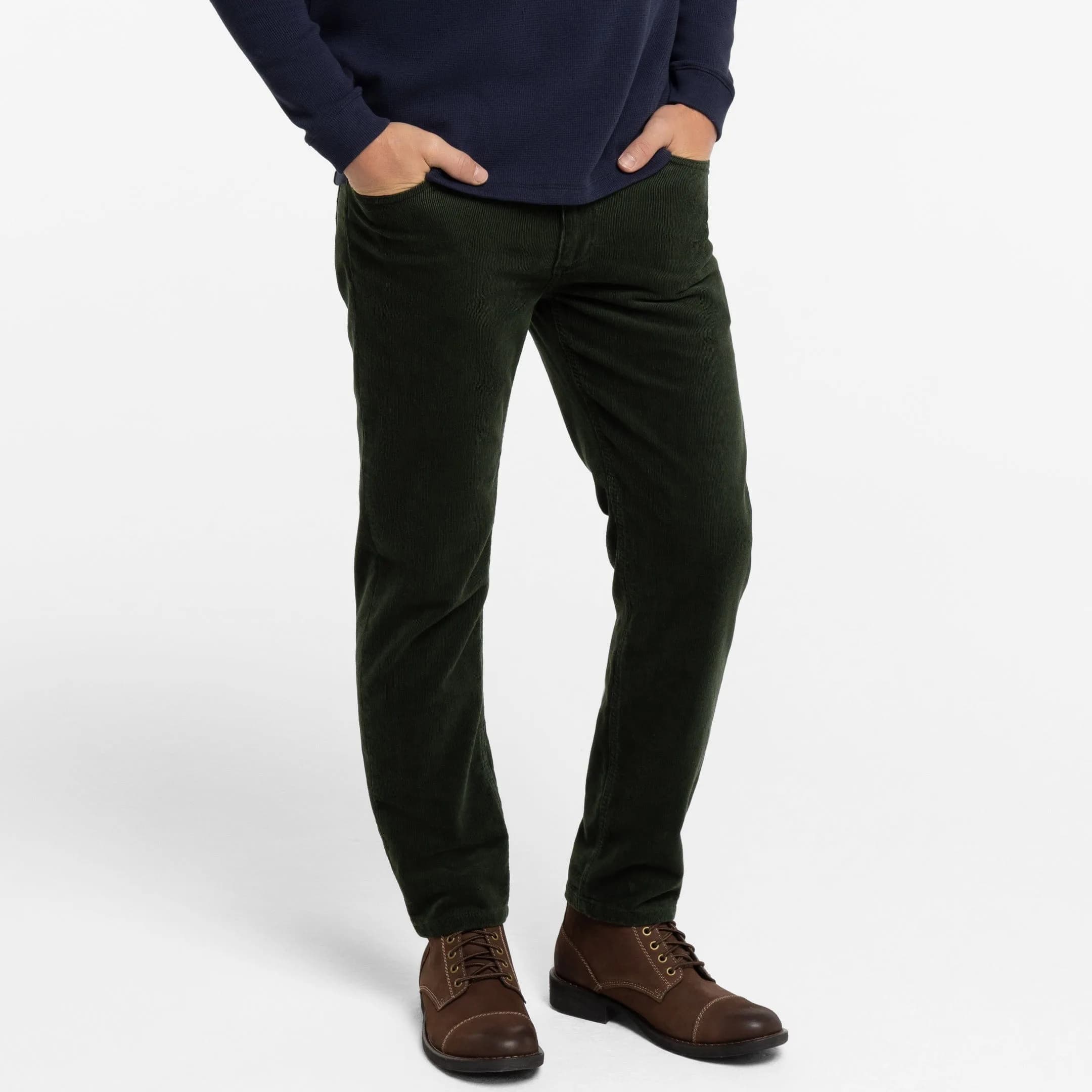 Green Stretch Corduroy Pant