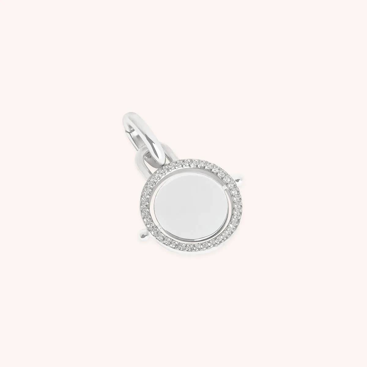 Pavé Spinning Coin Clip Charm