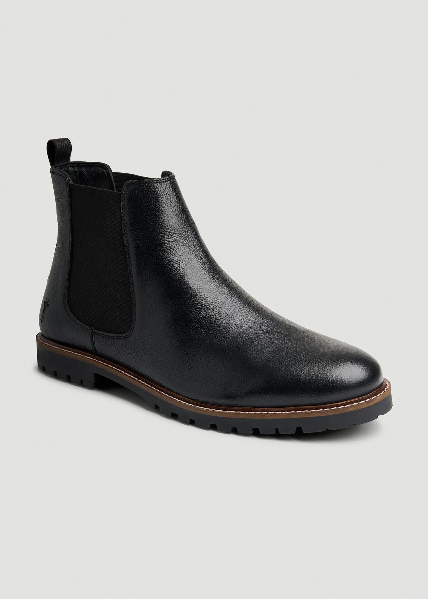 Lug Sole Chelsea Boots for Tall Men in Black