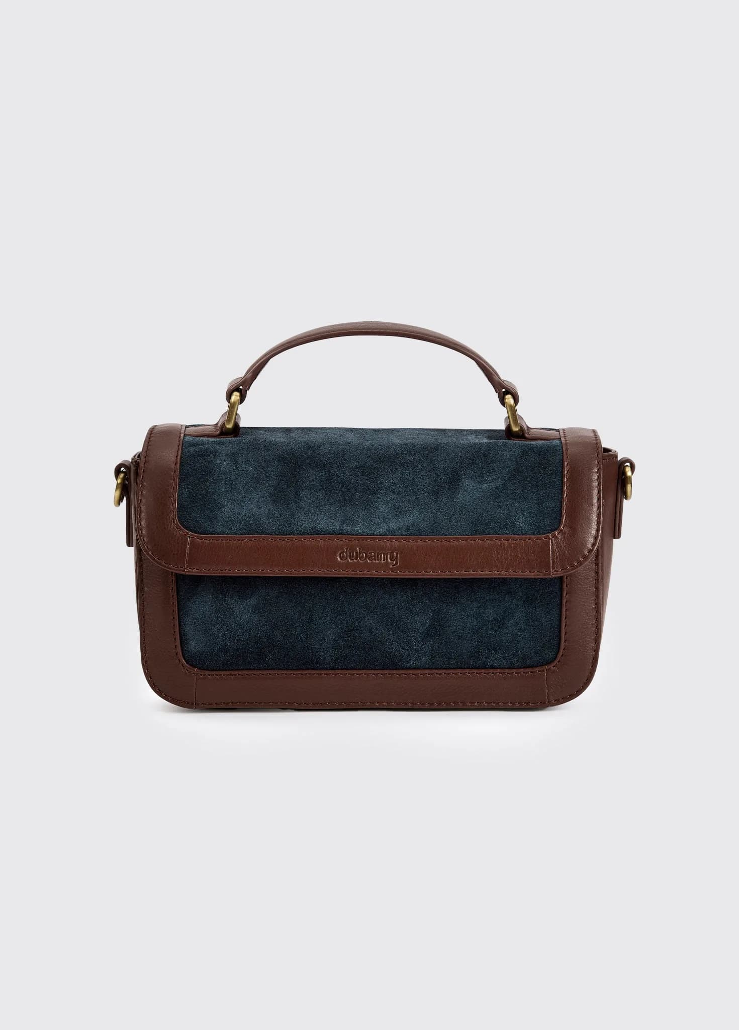 Eadestown Structured Handbag in Suede and Leather - Navy