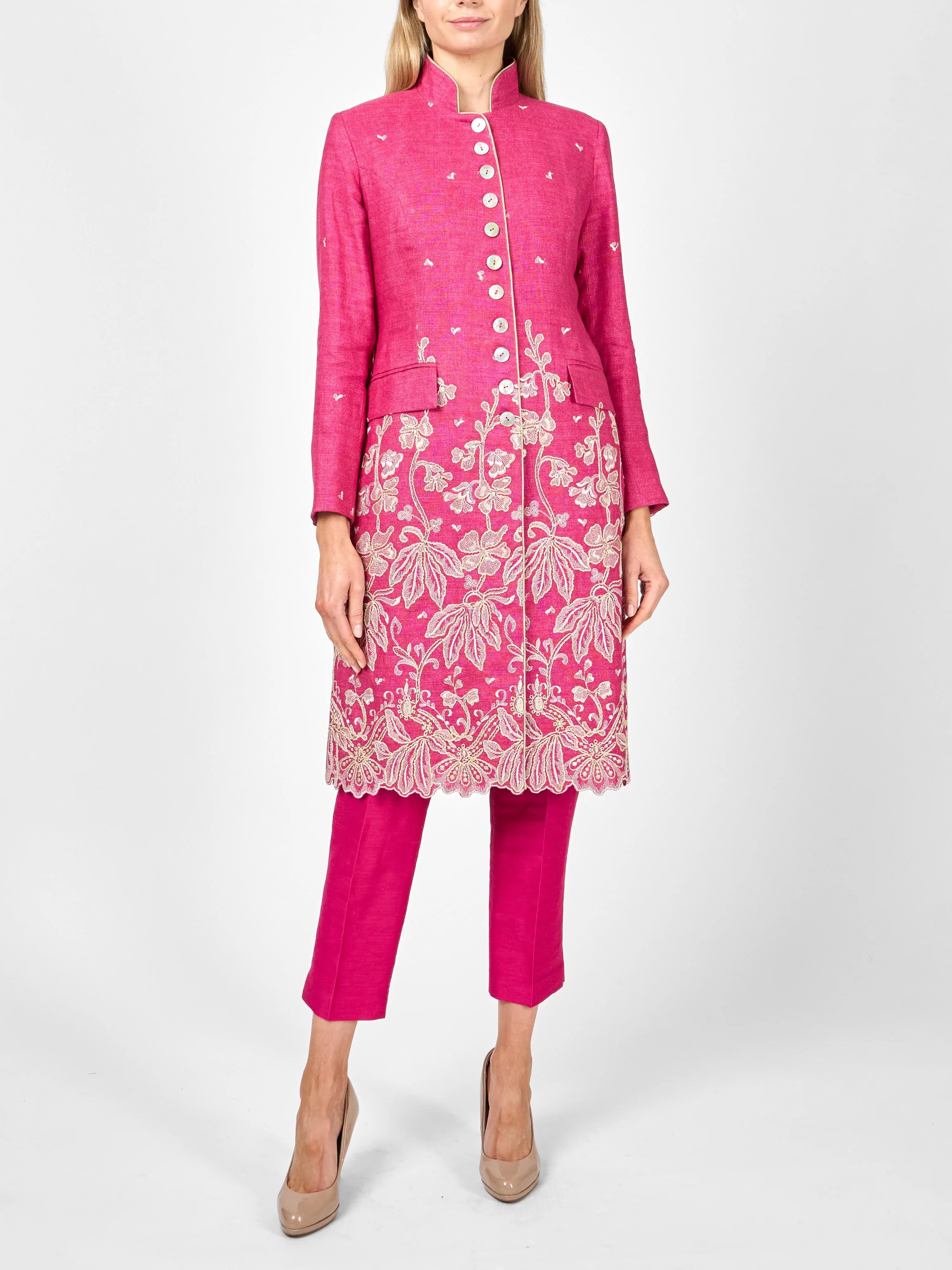 Soho Coat Peony Althorp Crease Resist Linen