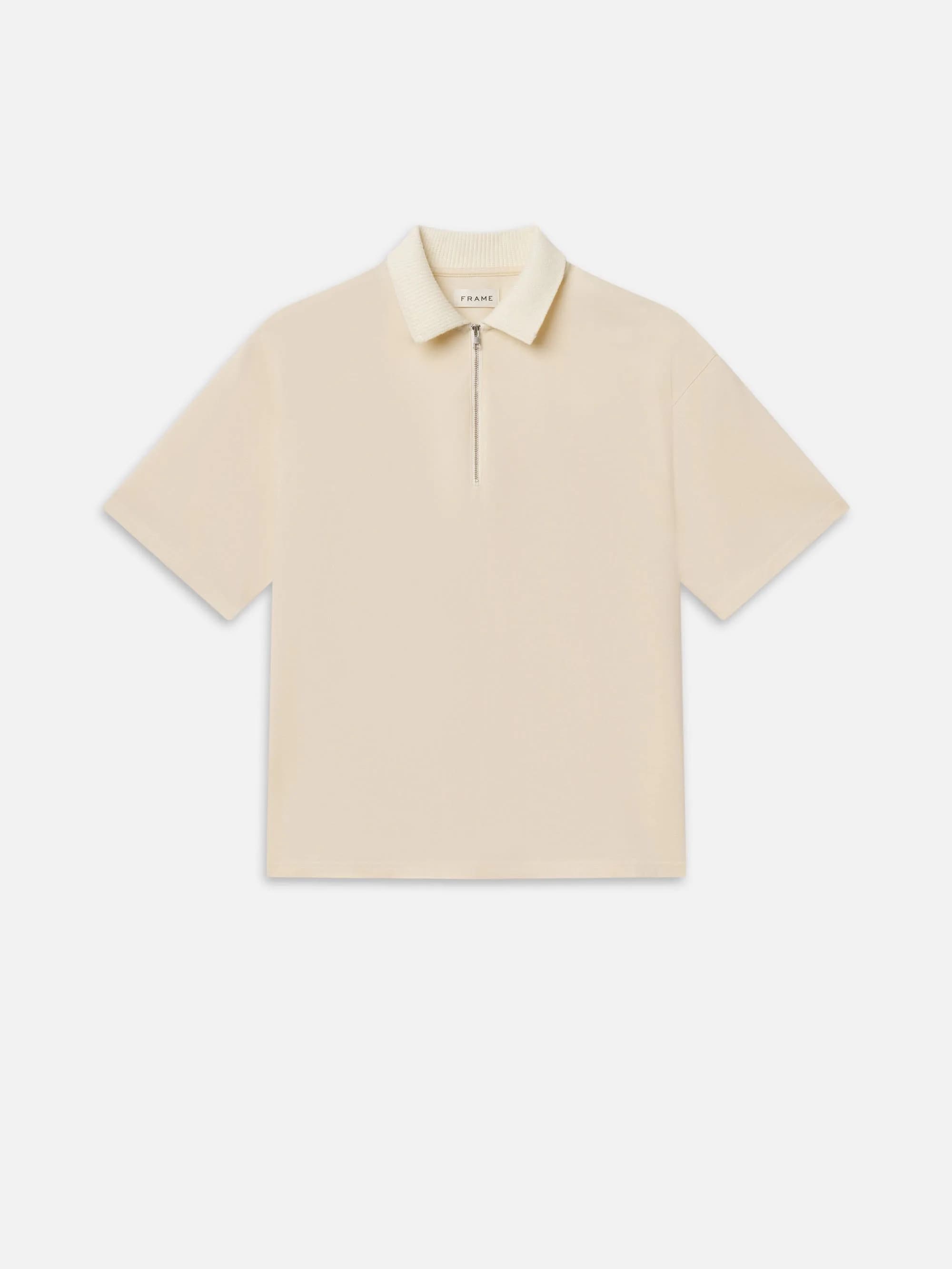Zip Polo Shirt - Light Stone