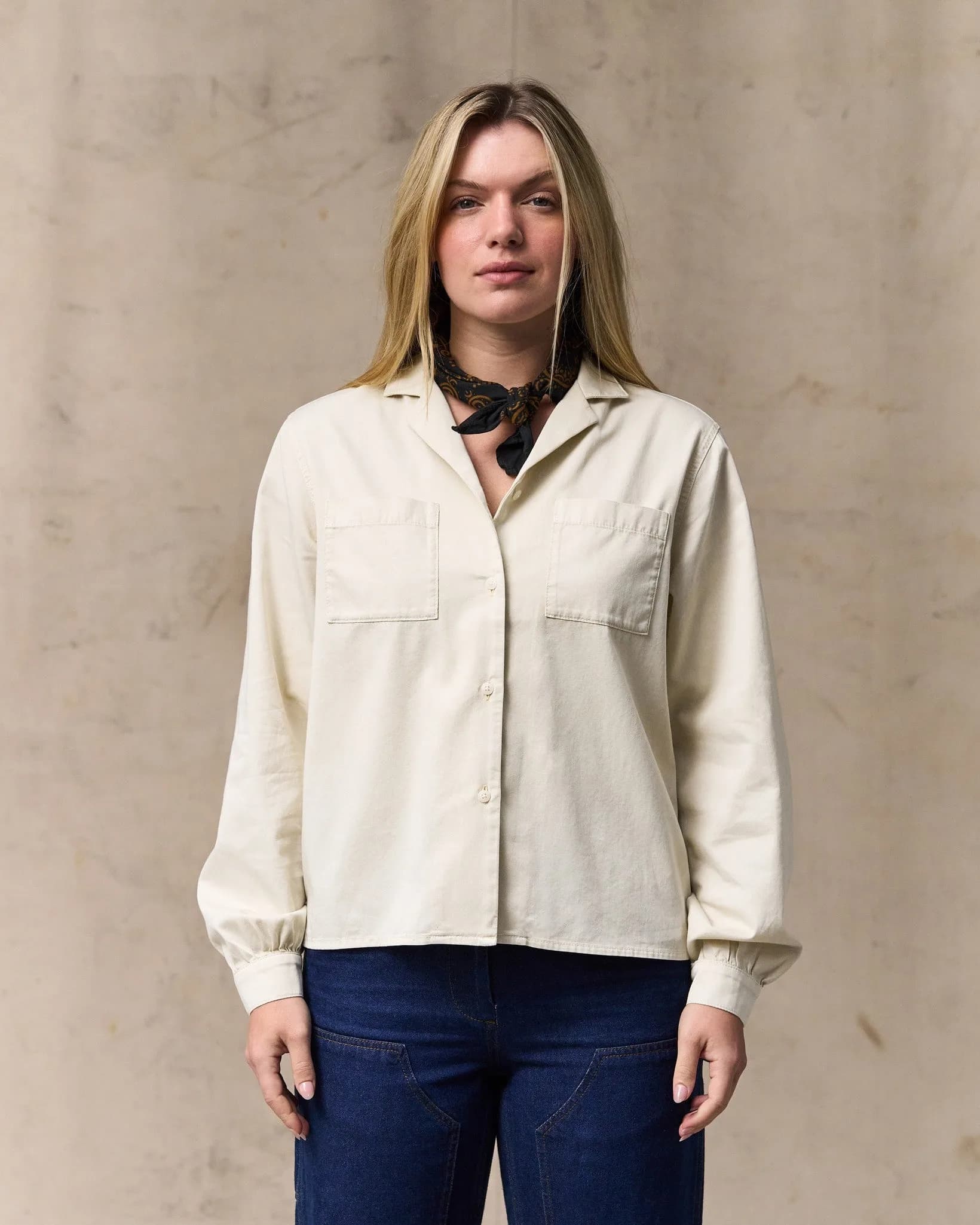 Women's Long Sleeve Twill Camp Shirt