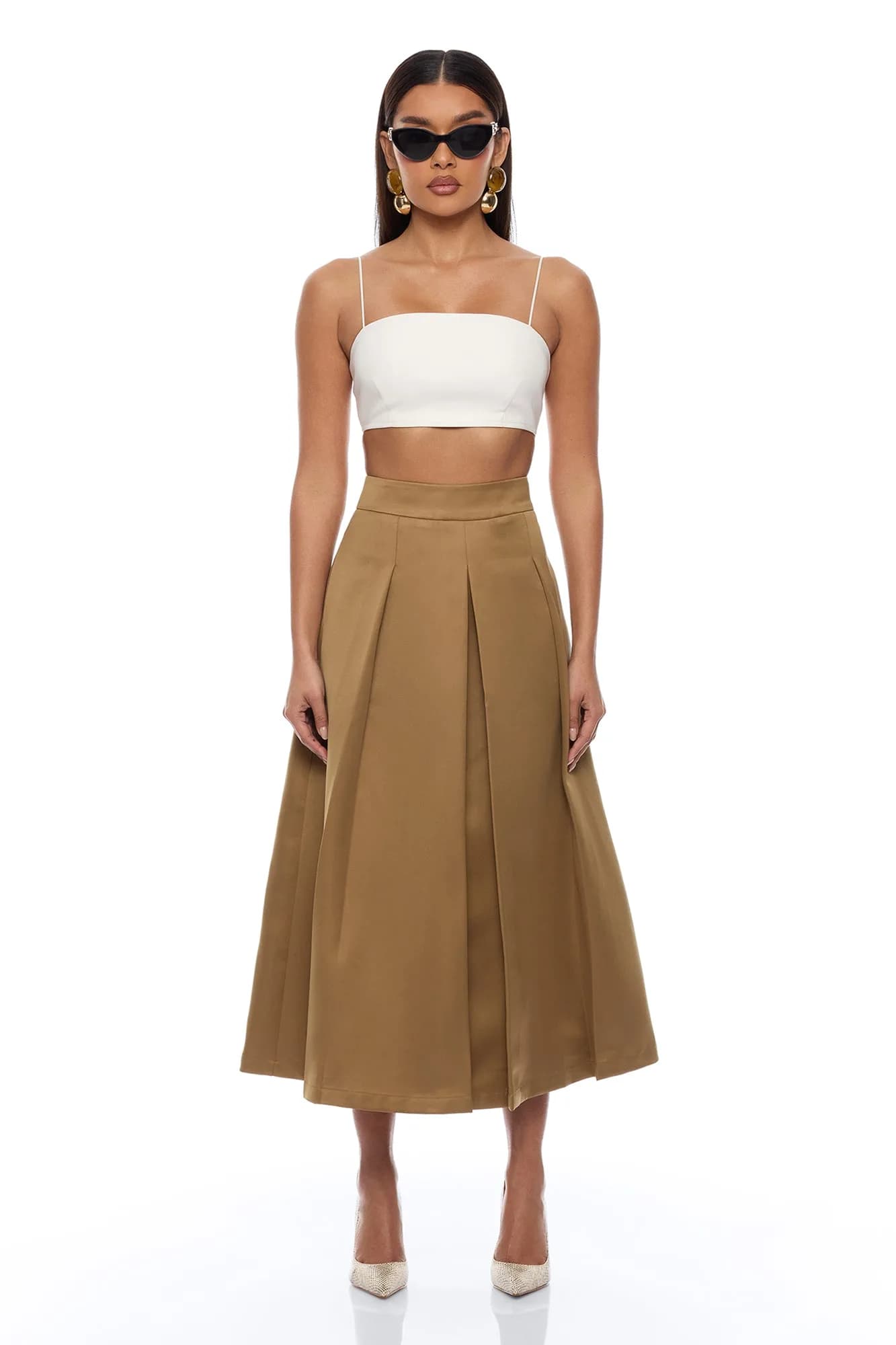 Kamila Pleated Midi Skirt