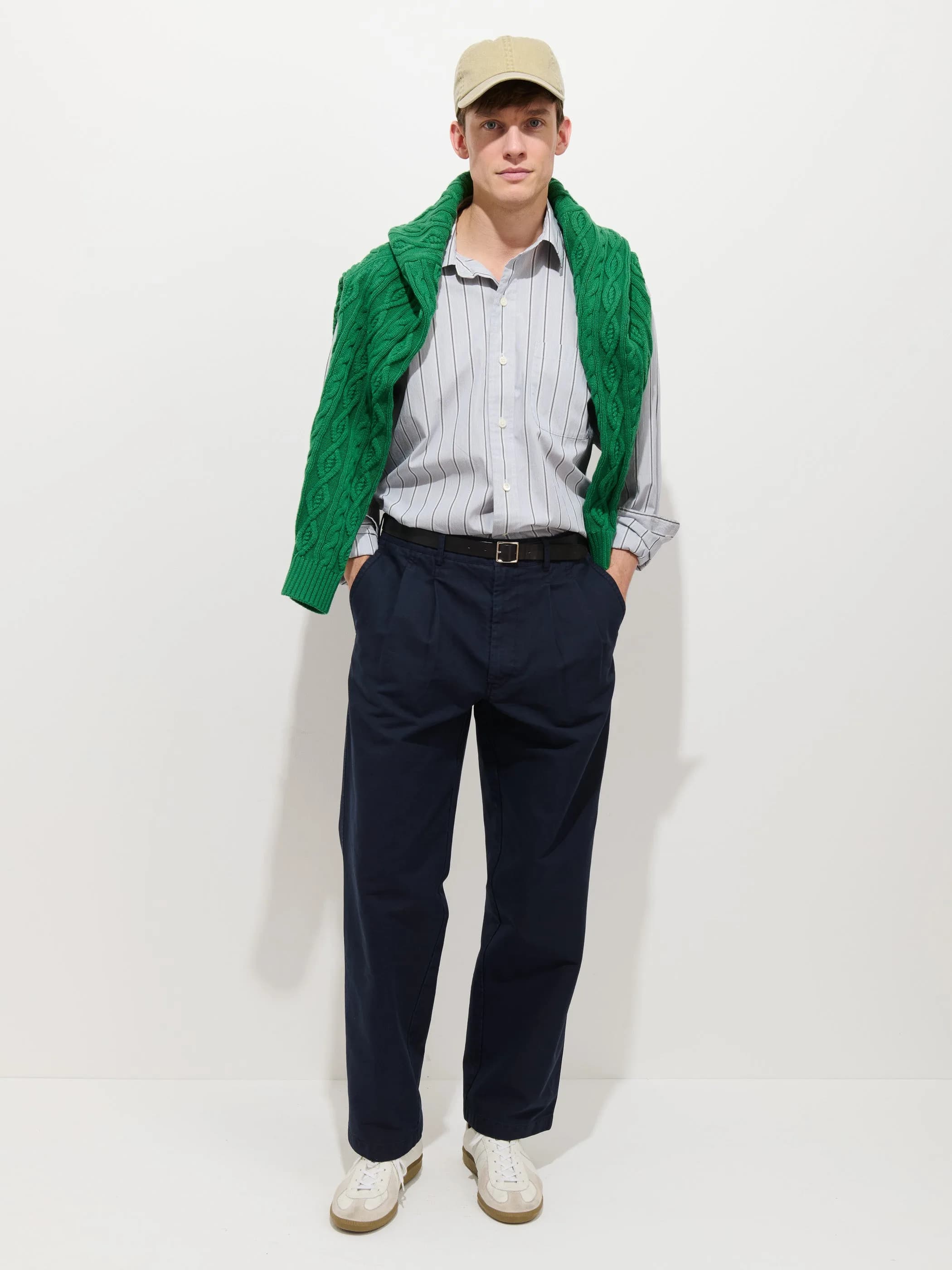 Mill Double Pleated Pant In Vintage Twill