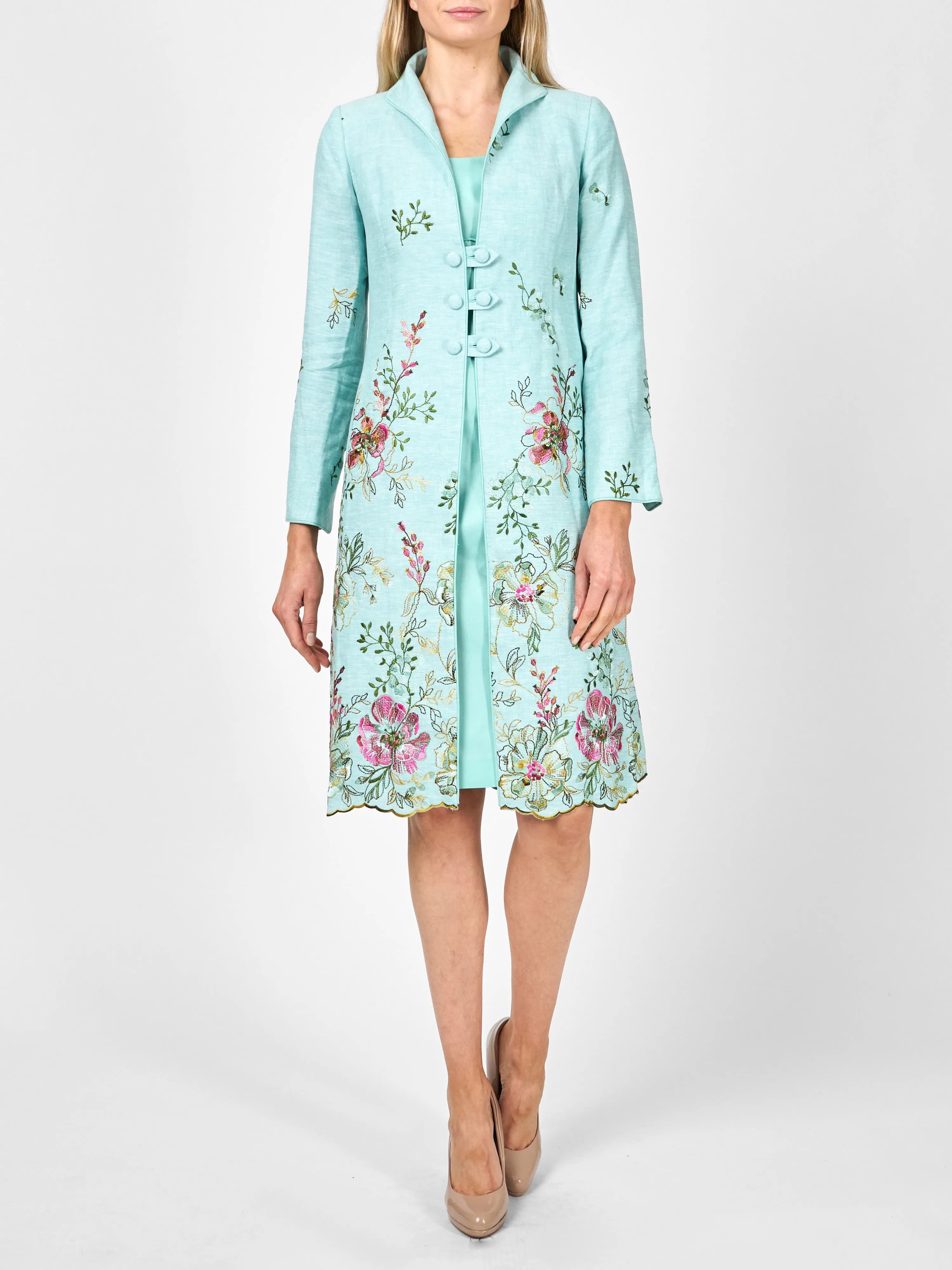 Westminster Coat Aqua Glemham Marle Crease Resist Linen