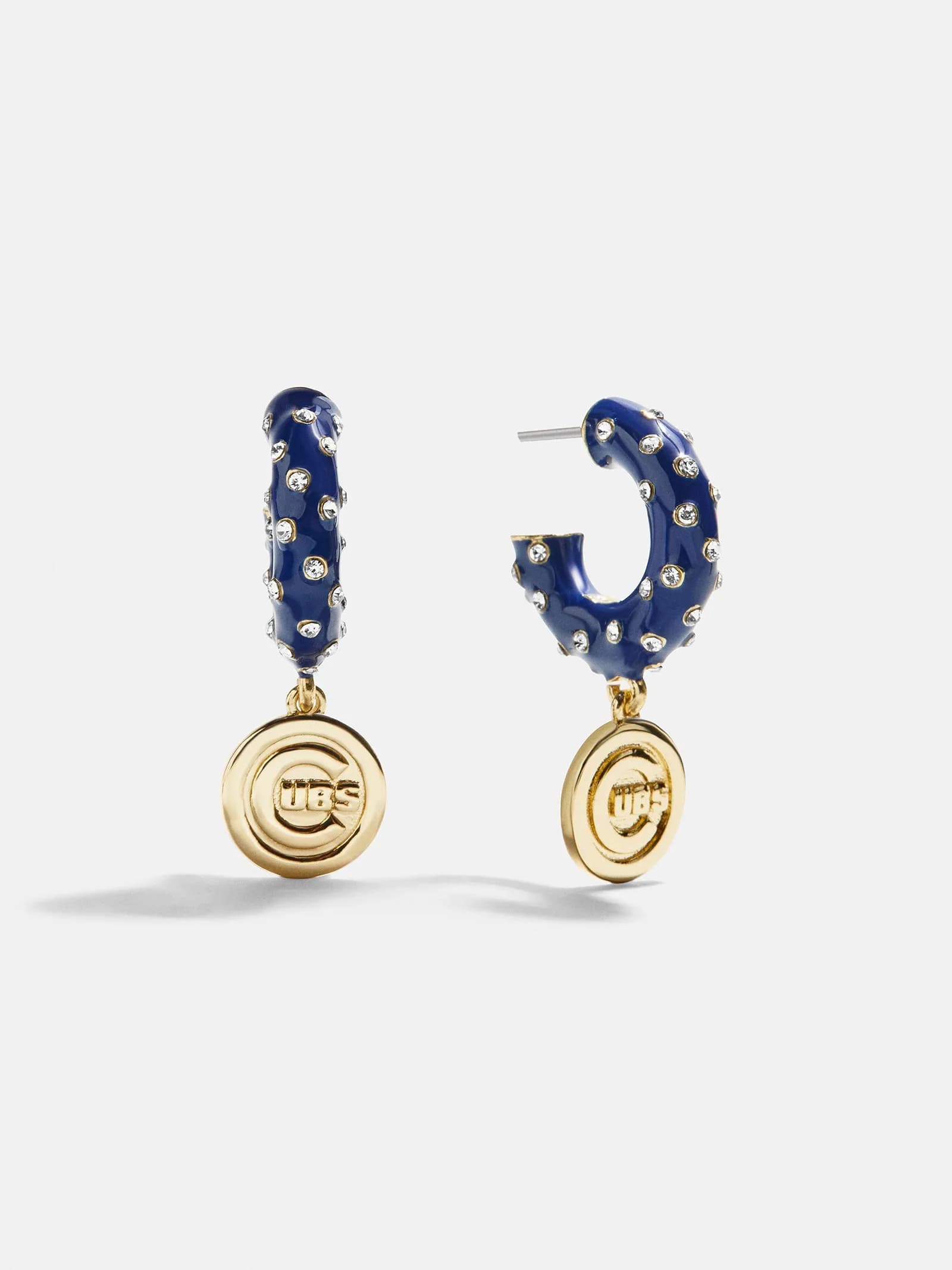 MLB Enamel Hoop Earrings - Chicago Cubs