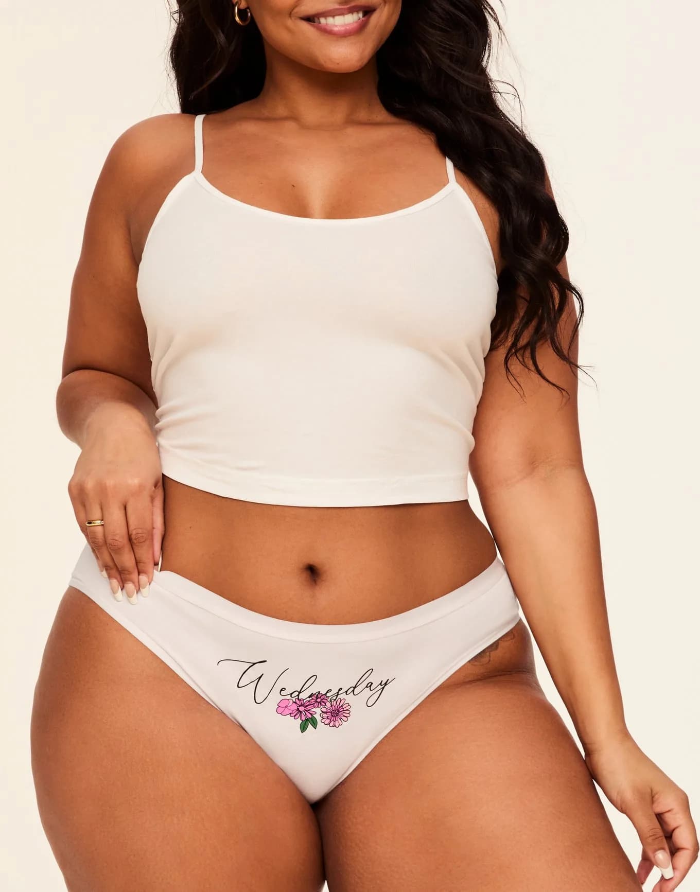 Elaina Printed Cotton Pack Bikini Placement Pink Plus