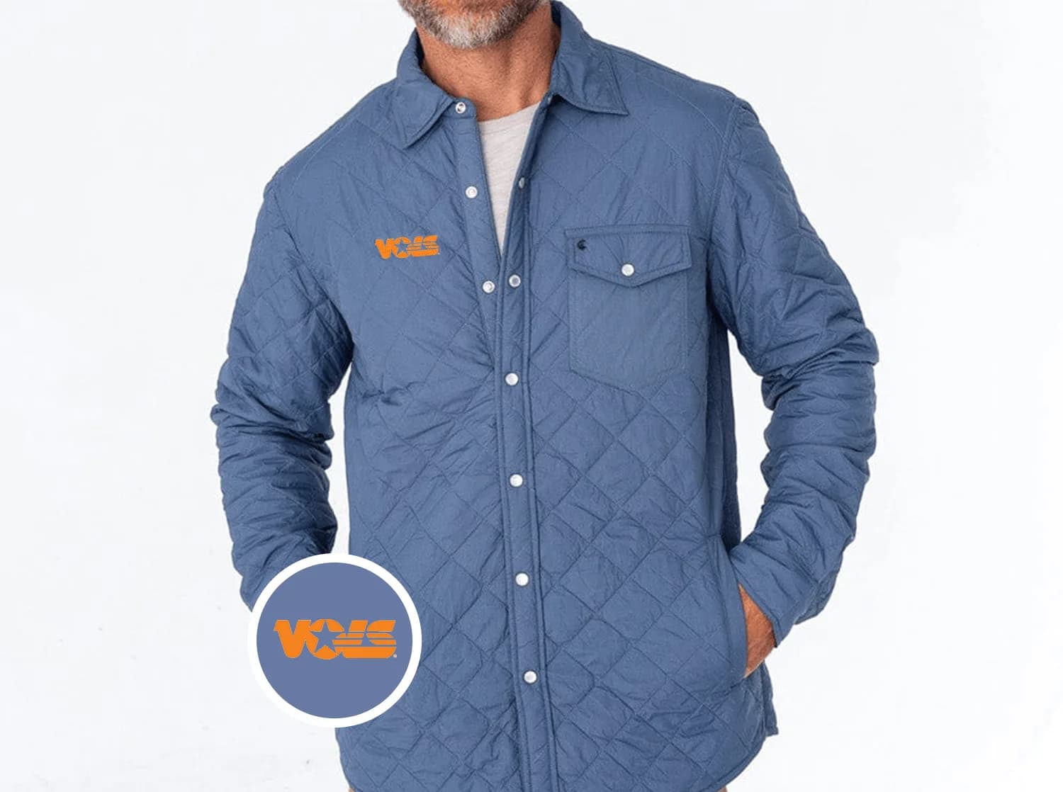Quilted Shacket - Vols - Slate Blue