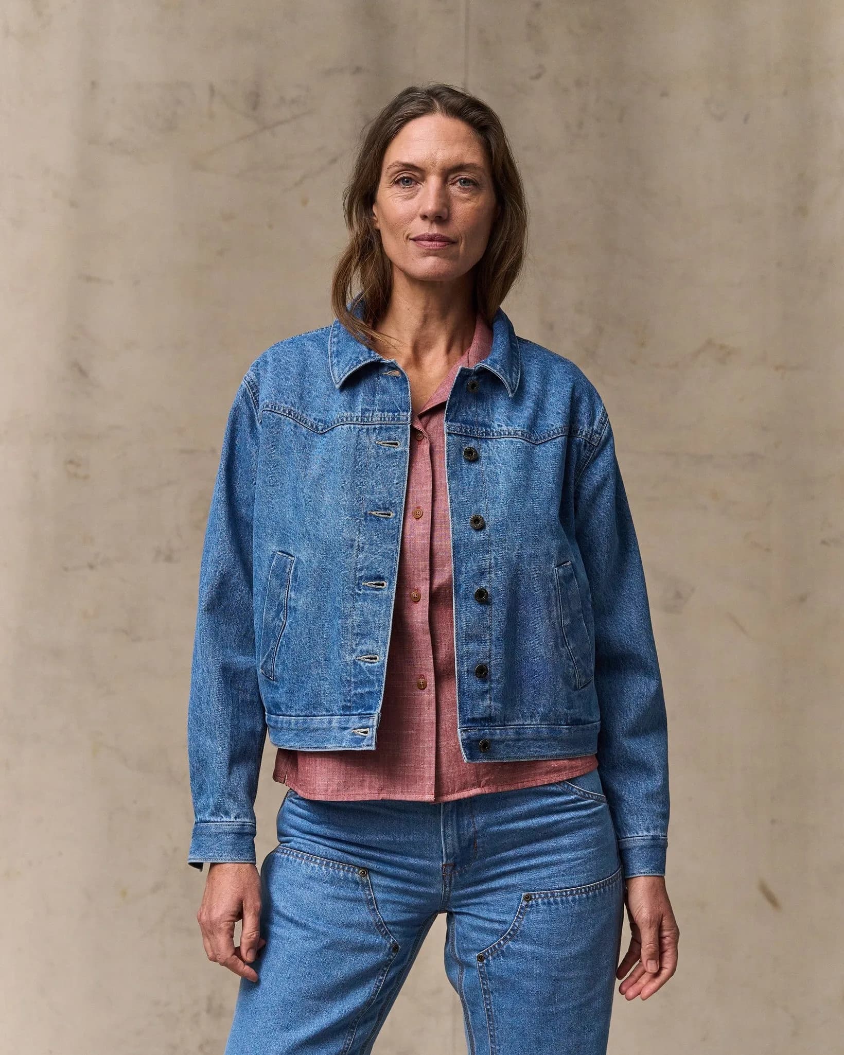 Women's Western Denim Jacket - Light Indigo