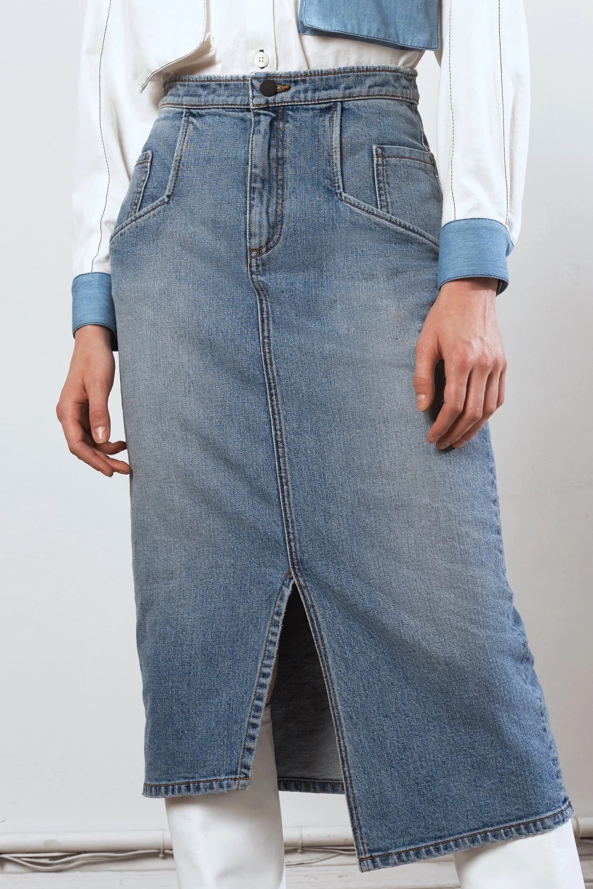 Vintage Wash Pencil Skirt