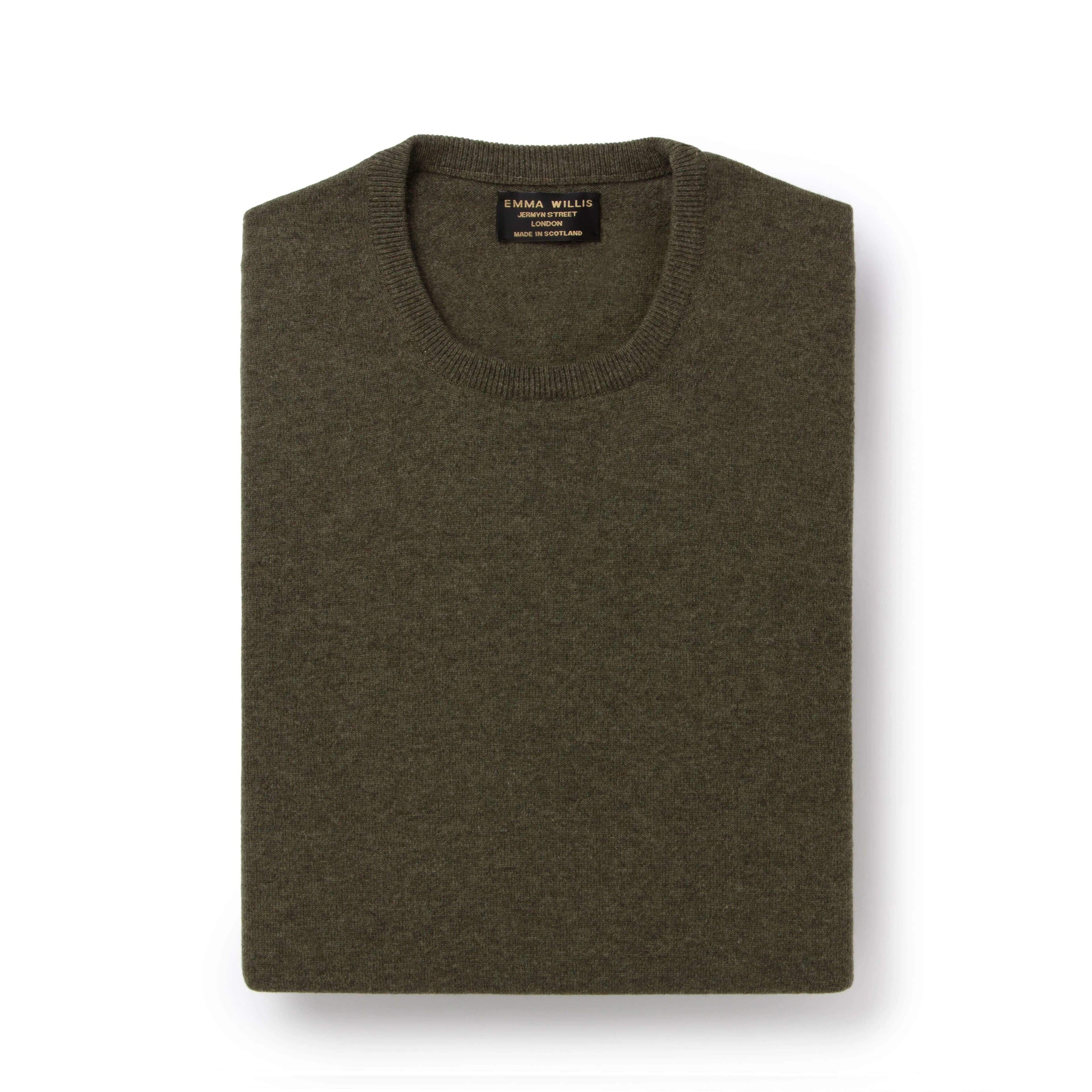Olive Cashmere Crew