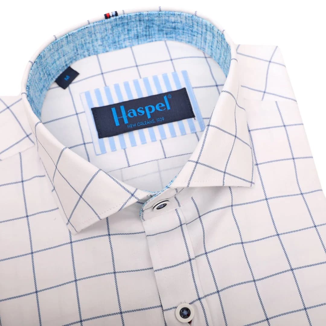 Carroll Blue Graph Check Long Sleeve Shirt