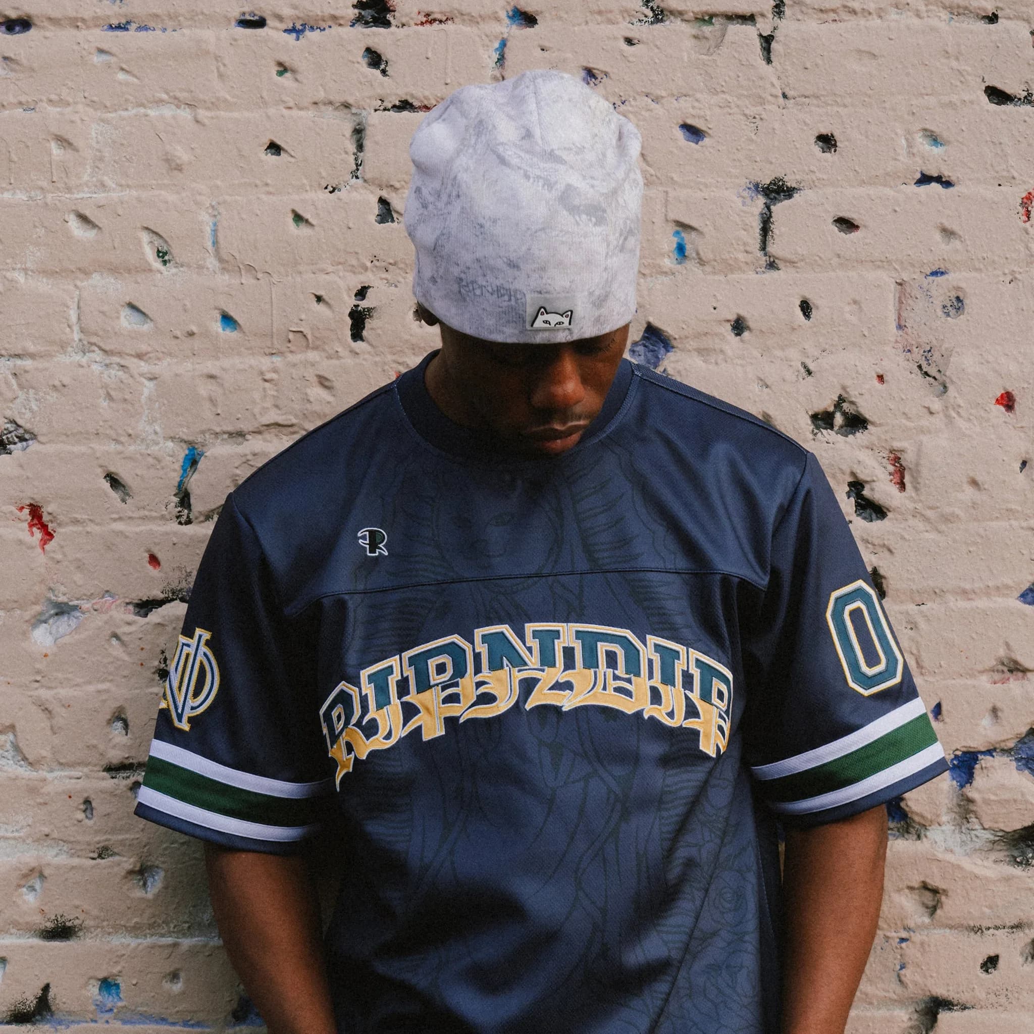 Peeking Nermal Skull Beanie (Nerm Tree Camo)