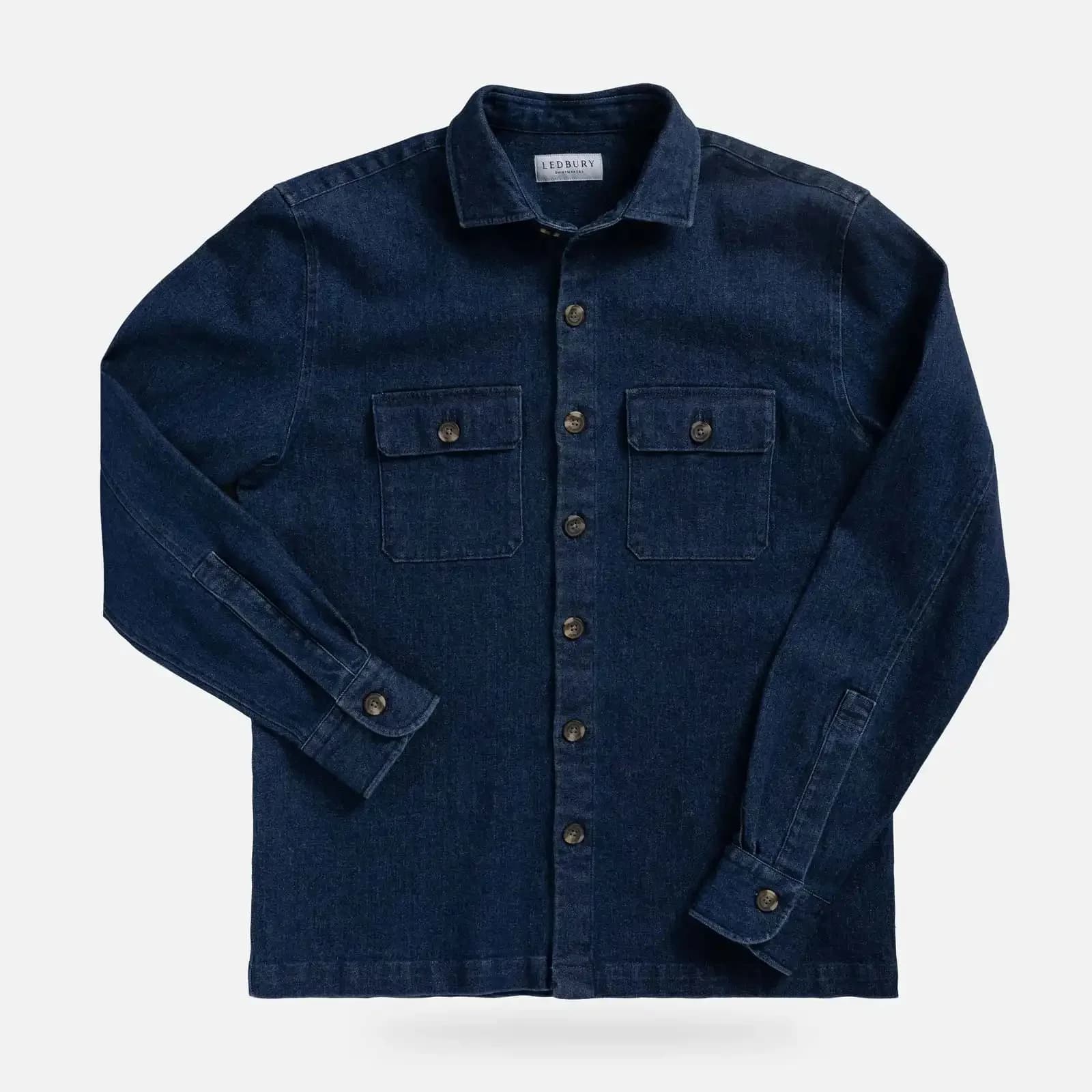 Indigo Stretch Denim Shirt Jacket