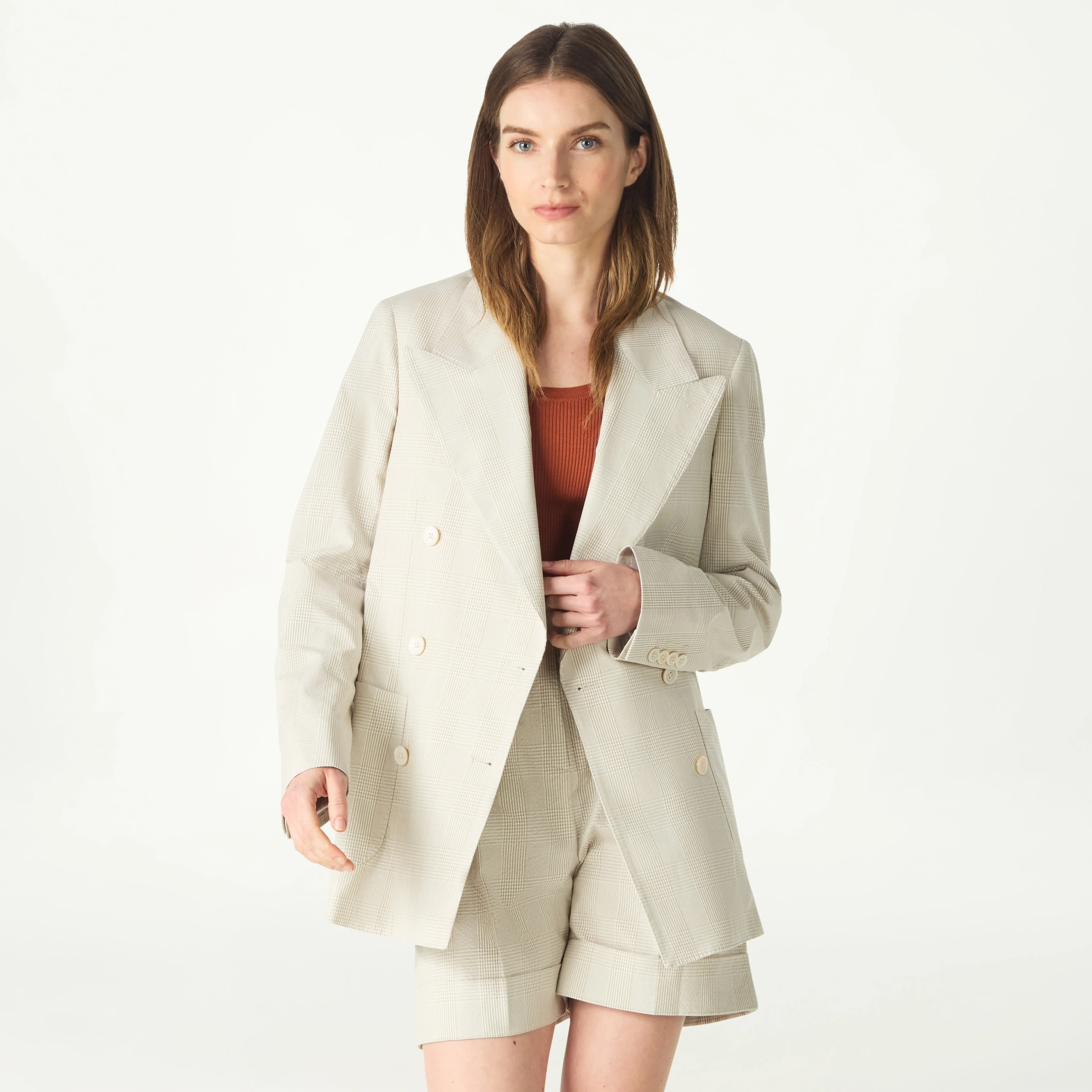 DOUBLE BREASTED SEERSUCKER BLAZER