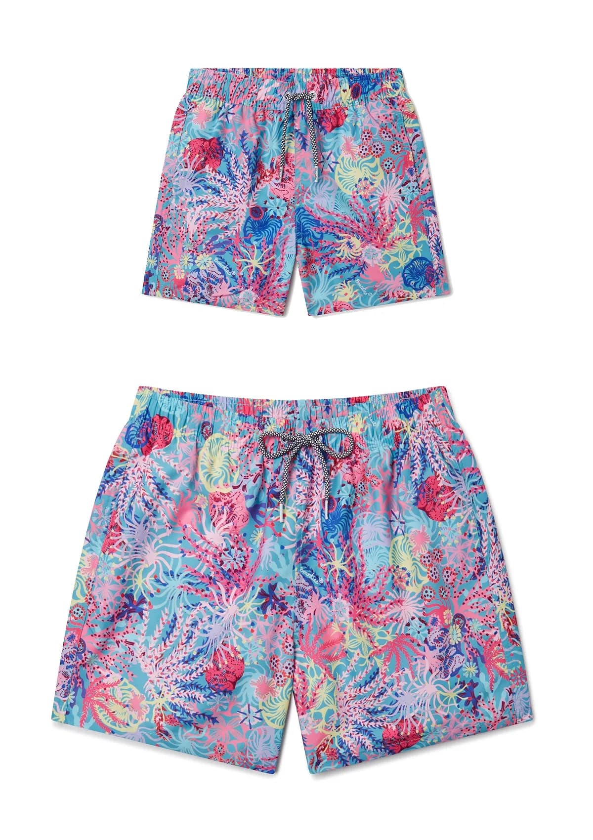 Coral Swim Shorts - Father & Son Set