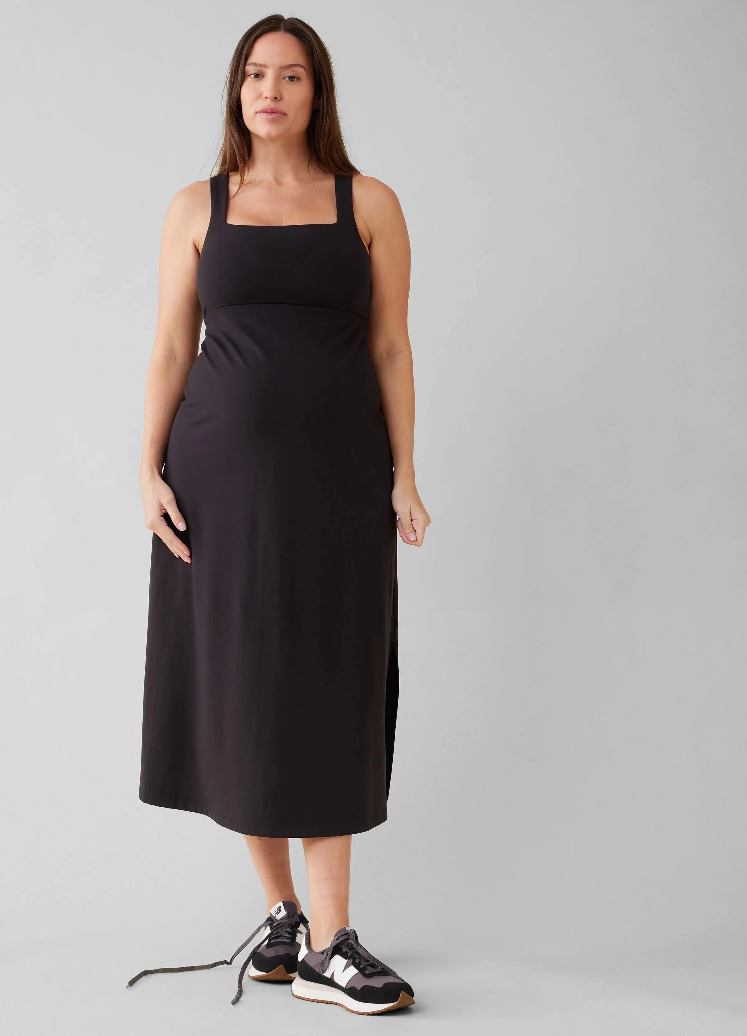 The Everyday Black Maternity Midi Dress