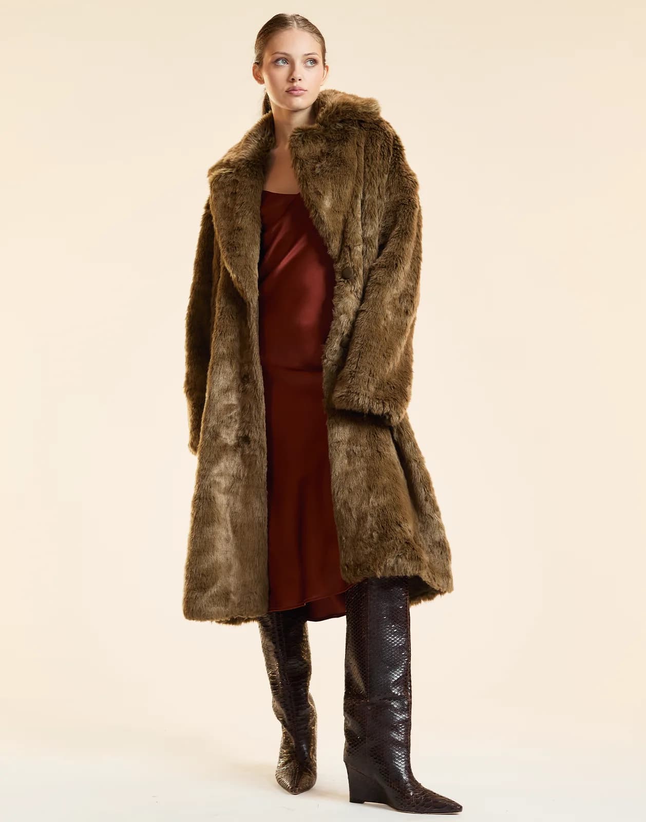Uptown Faux Fur Trench