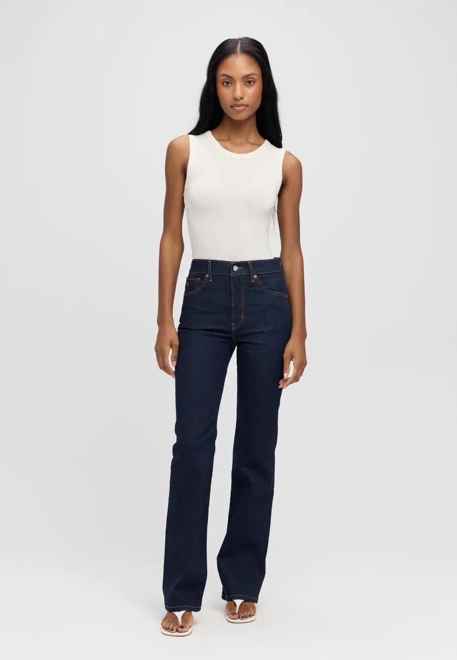 Anya High Rise Flare - Dark Rinse