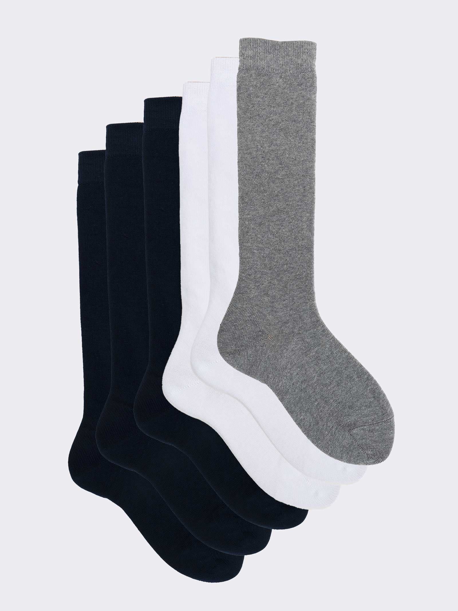 Calze lunghe lisce bambino/a in caldo cotone