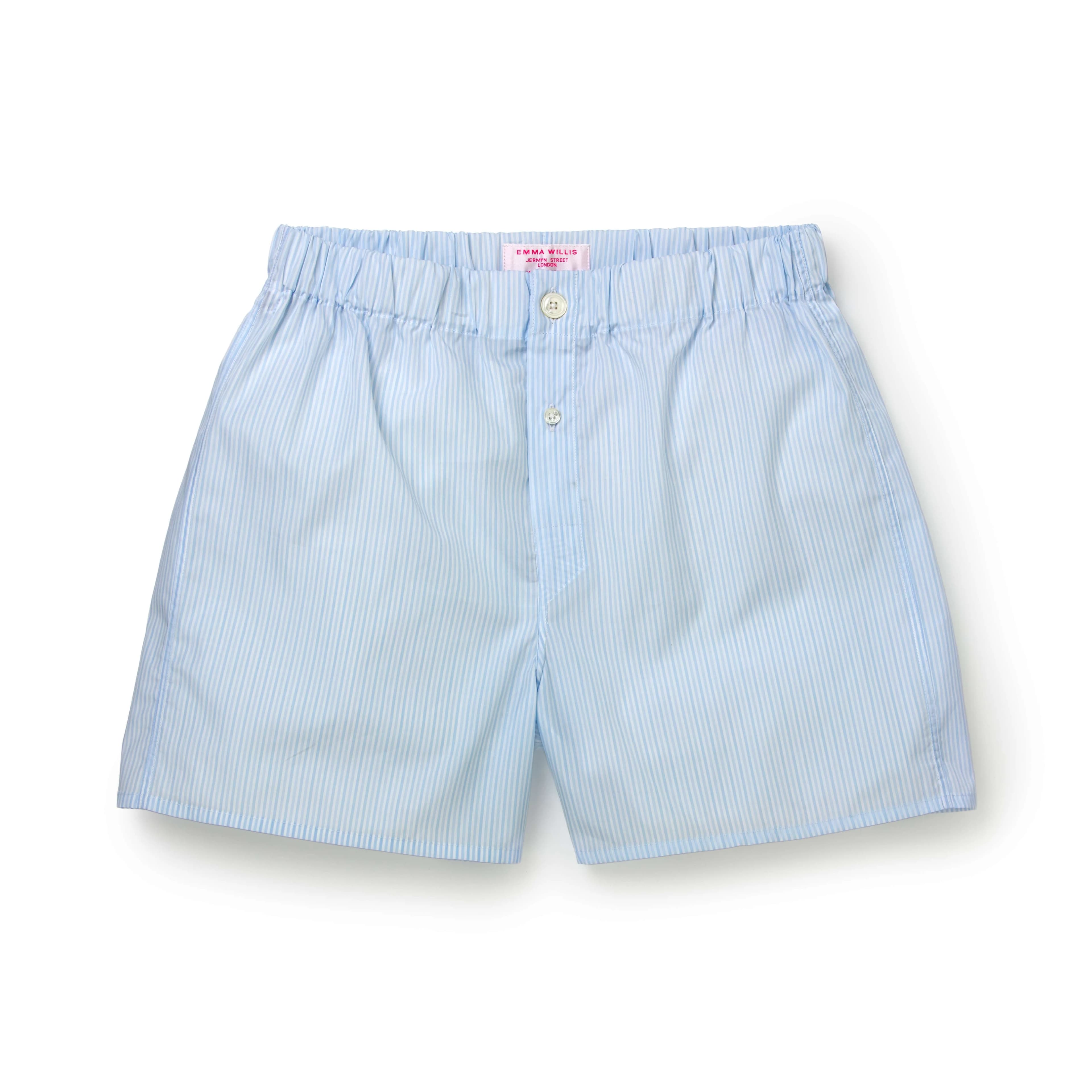 Sky/Blue/White Bengal Stripe Slim Fit Boxer Shorts