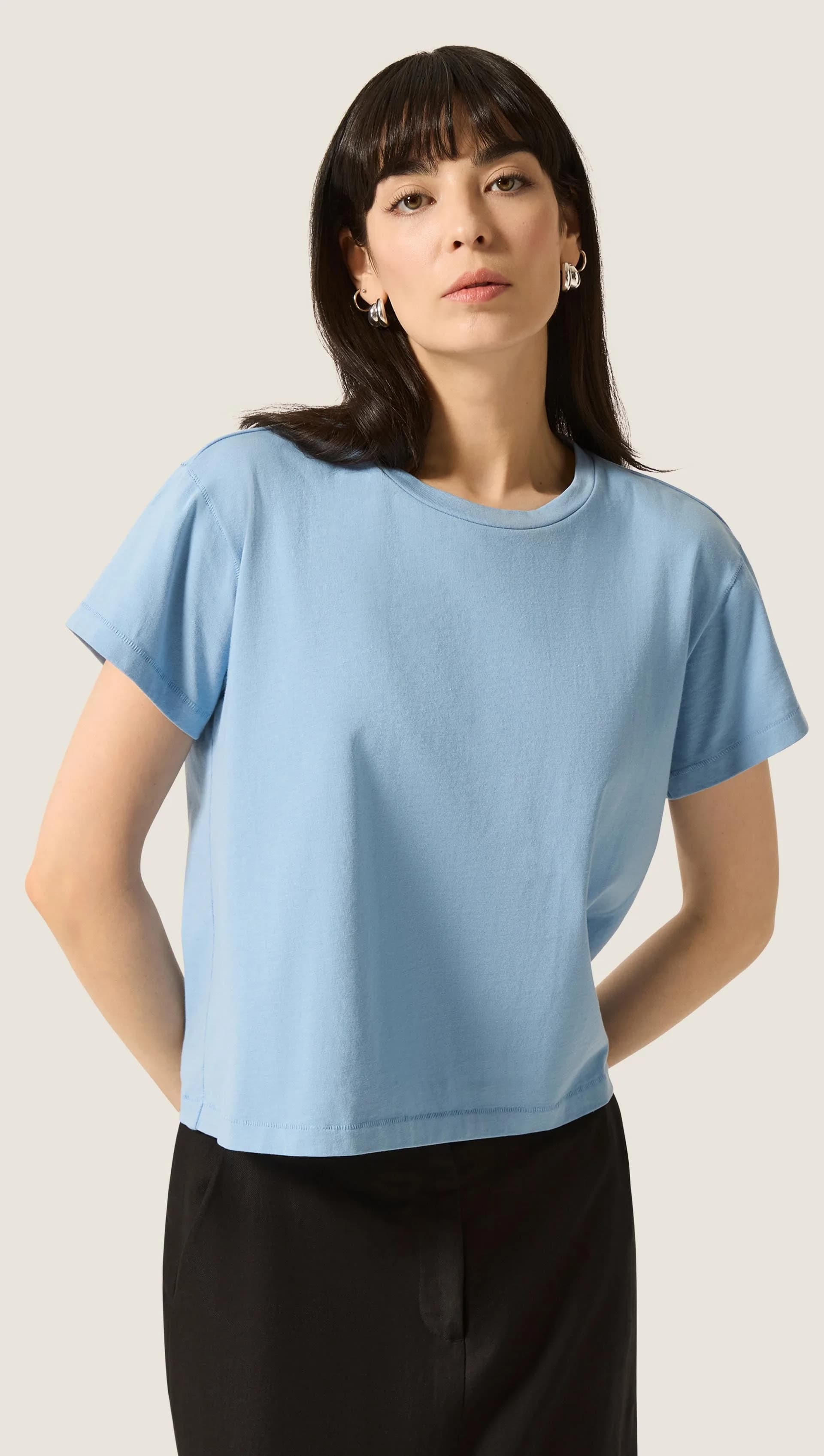 Shrunken Tee in Cotton Jersey | Maya Blue